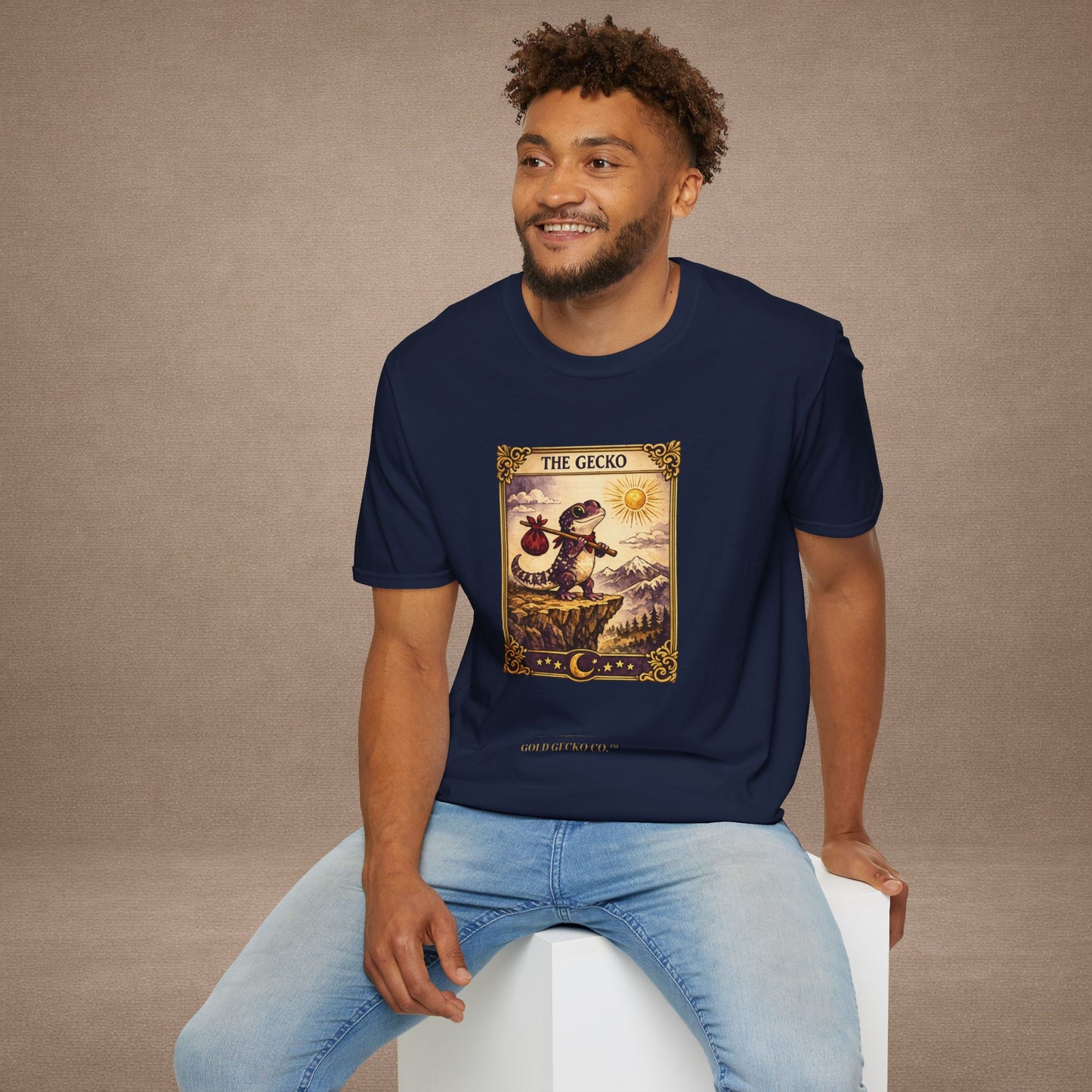 The High Priestess gecko tarot t-shirt · Moon Phase Coven · Gold Gecko Co.