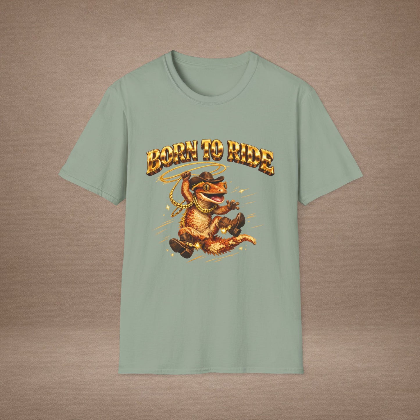 DESIGN #09-35 Born to Ride — Rodeo Gecko Tee (Front & Back)