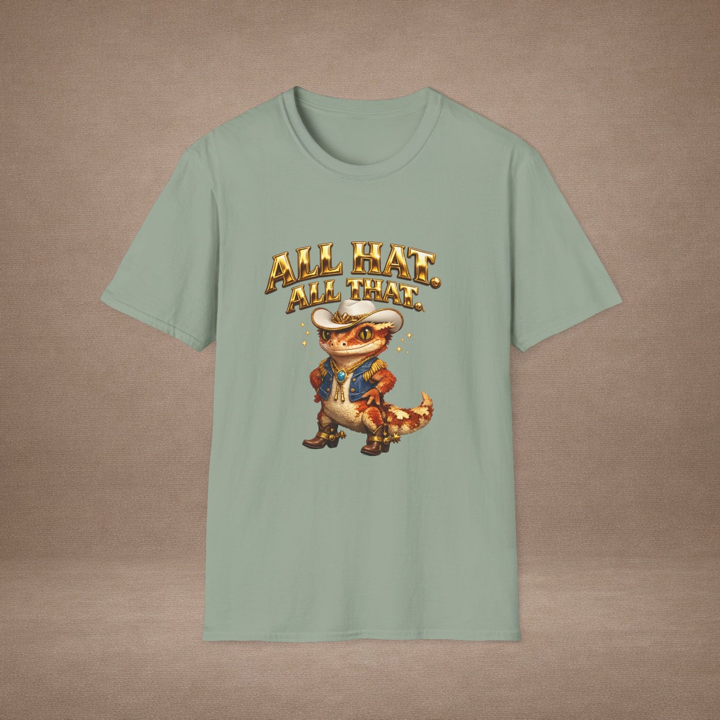 Design #09-2 - Cowgirl Gecko - "All Hat, All That"