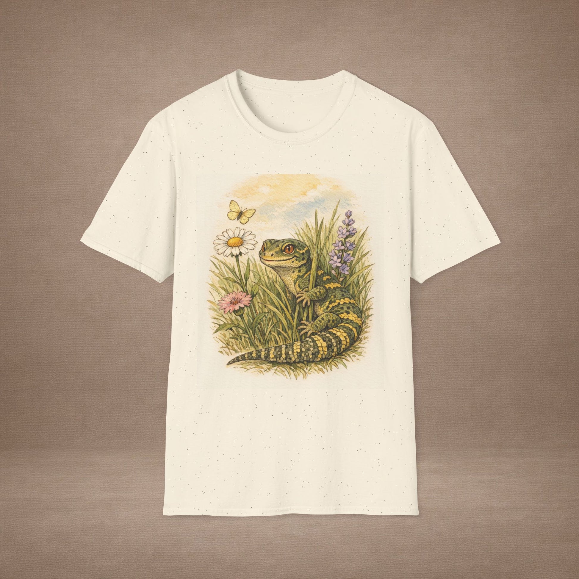Field of Wildflowers cottagecore gecko t-shirt · Garden Gecko · Gold Gecko Co.