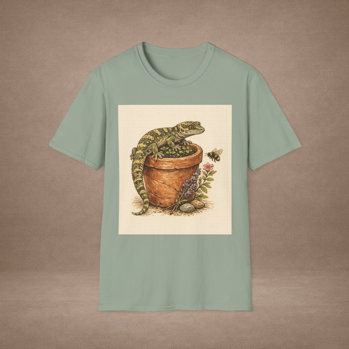 Cottage Windowsill cottagecore gecko t-shirt · Garden Gecko · Gold Gecko Co.