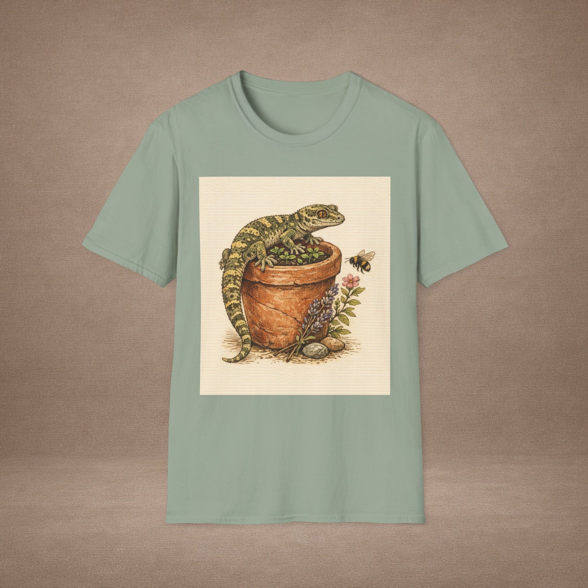 Cottage Windowsill cottagecore gecko t-shirt · Garden Gecko · Gold Gecko Co.