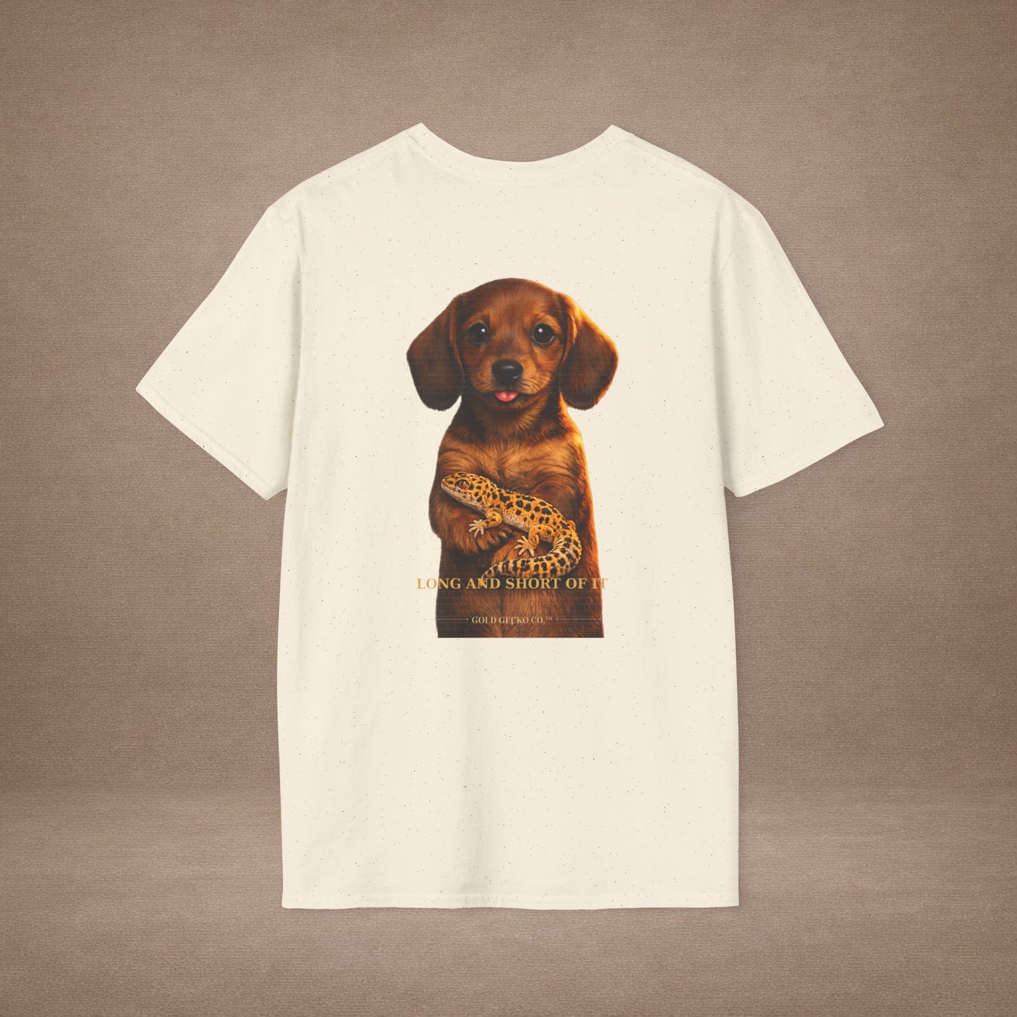 Dachshund — Long And Short Of It — cinematic photoreal portraits of beloved dog breeds paired w. Gold Gecko Co. Puppies & Geckos collection.