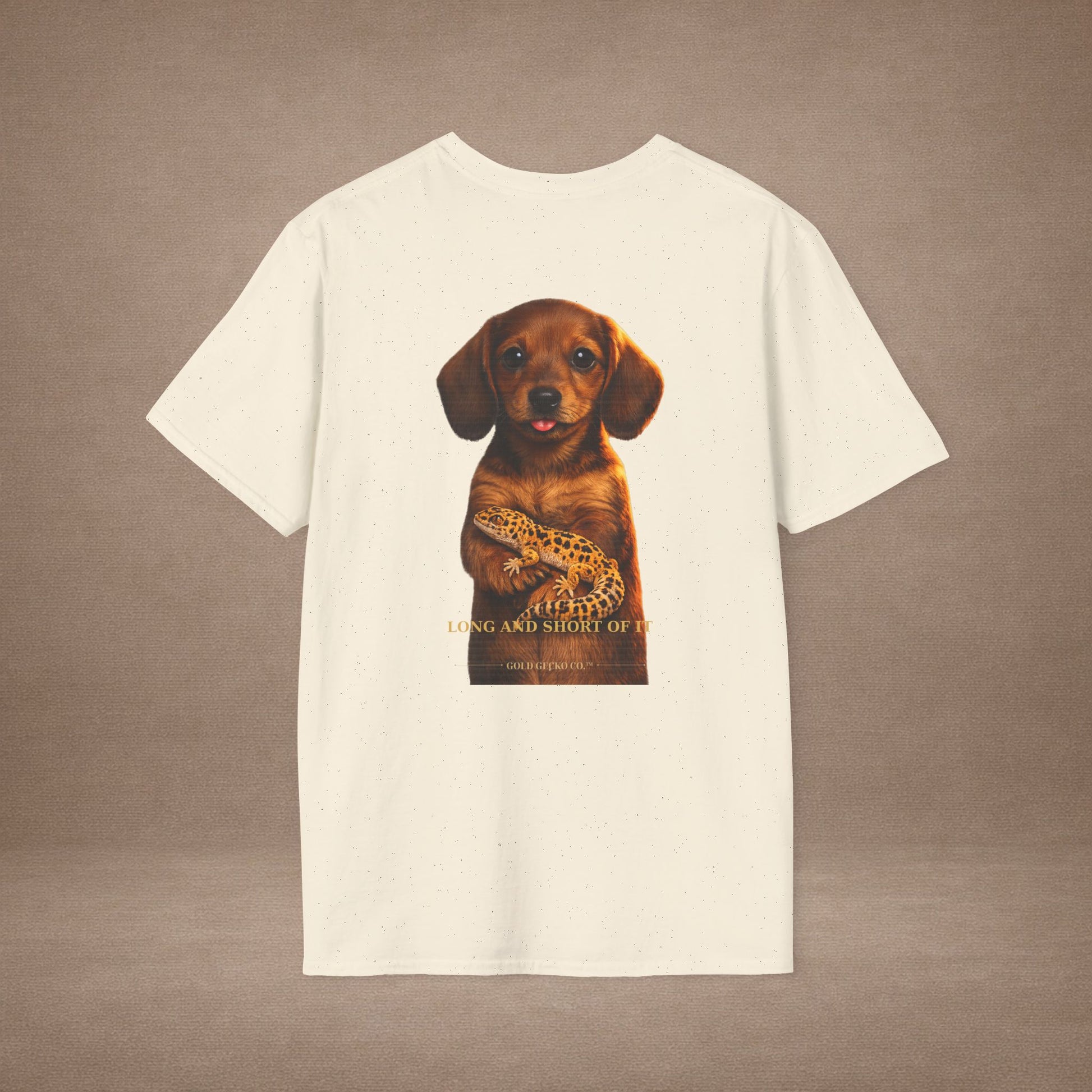 Dachshund — Long And Short Of It — cinematic photoreal portraits of beloved dog breeds paired w. Gold Gecko Co. Puppies & Geckos collection.