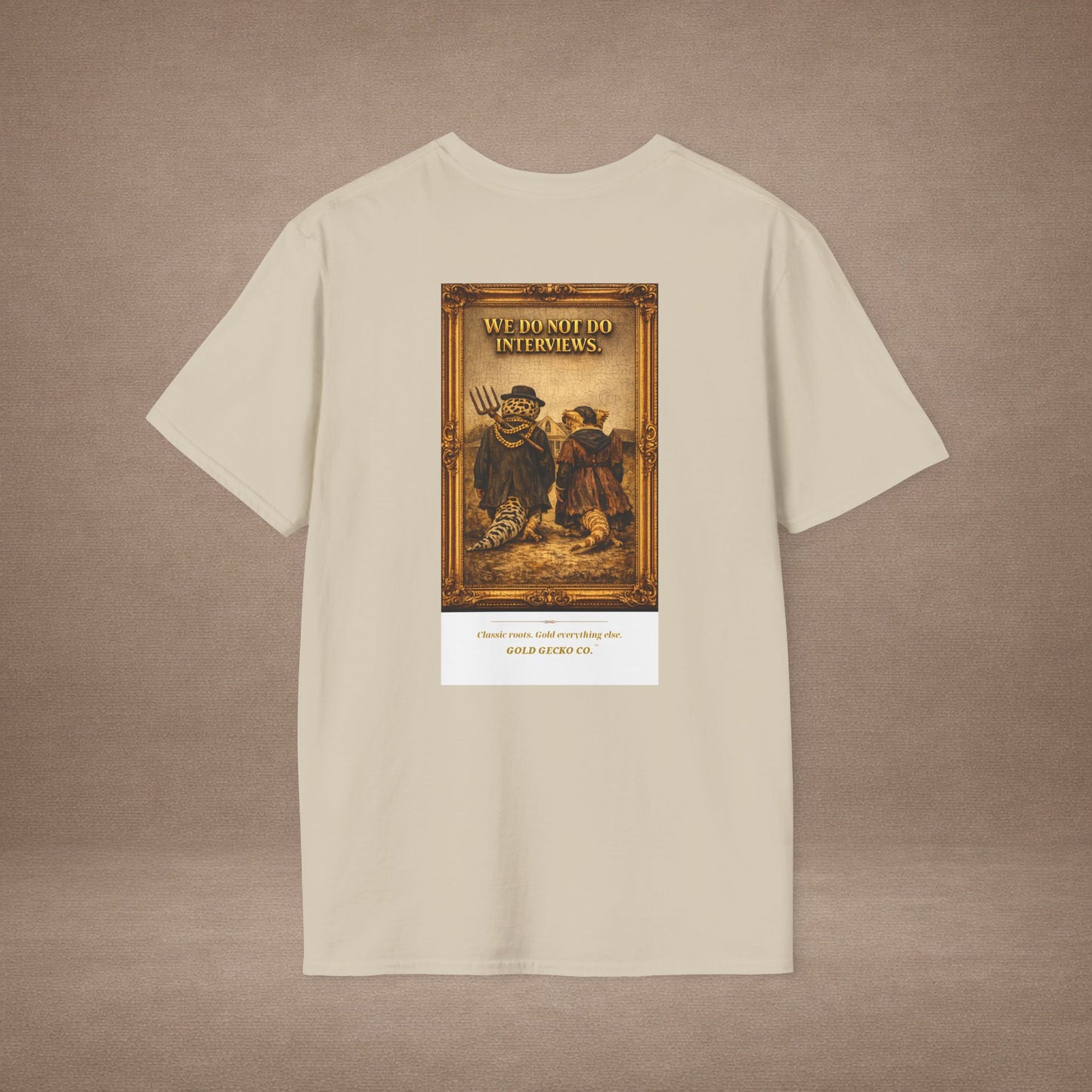 Design #col19-2 American Gothic Gecko — Fine Art Tee