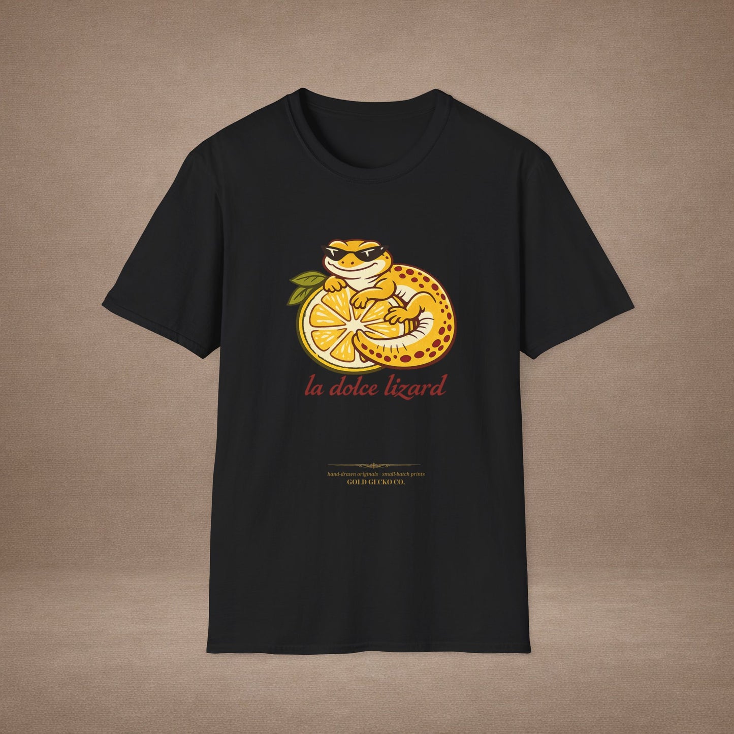 La Dolce Lizard Amalfi lemons Italian graphic t-shirt — Gold Gecko Co.
