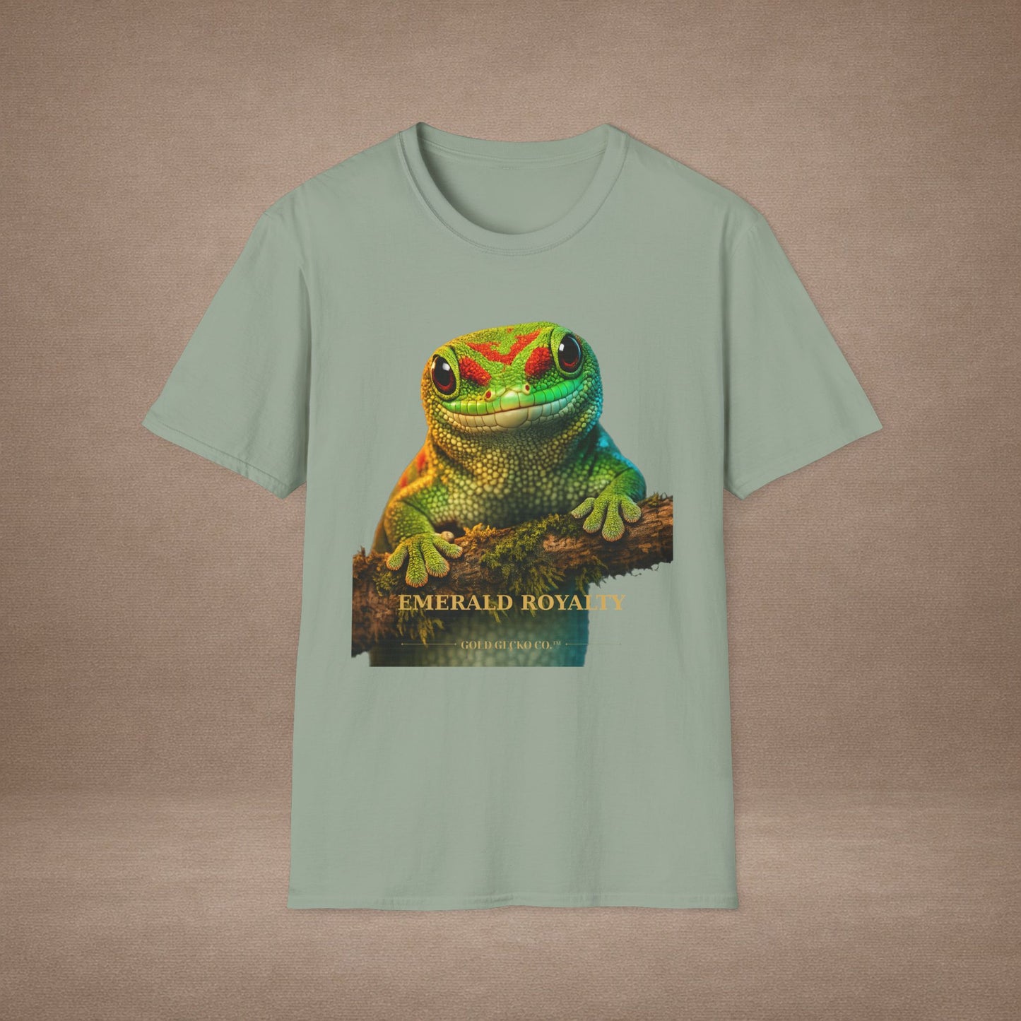Day Gecko — Emerald Royalty — photoreal reptile portraits — the ultimate herp appreciation. Gold Gecko Co. Reptile Roll Call collection.