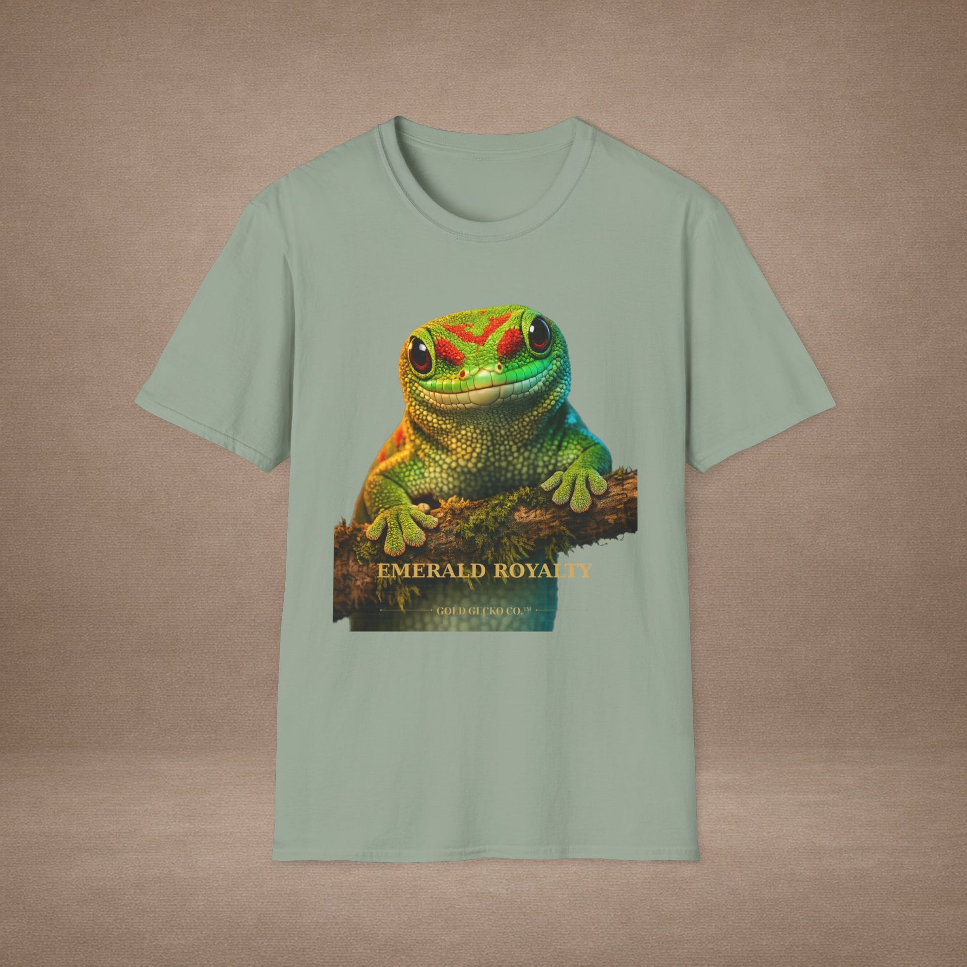 Day Gecko — Emerald Royalty — photoreal reptile portraits — the ultimate herp appreciation. Gold Gecko Co. Reptile Roll Call collection.