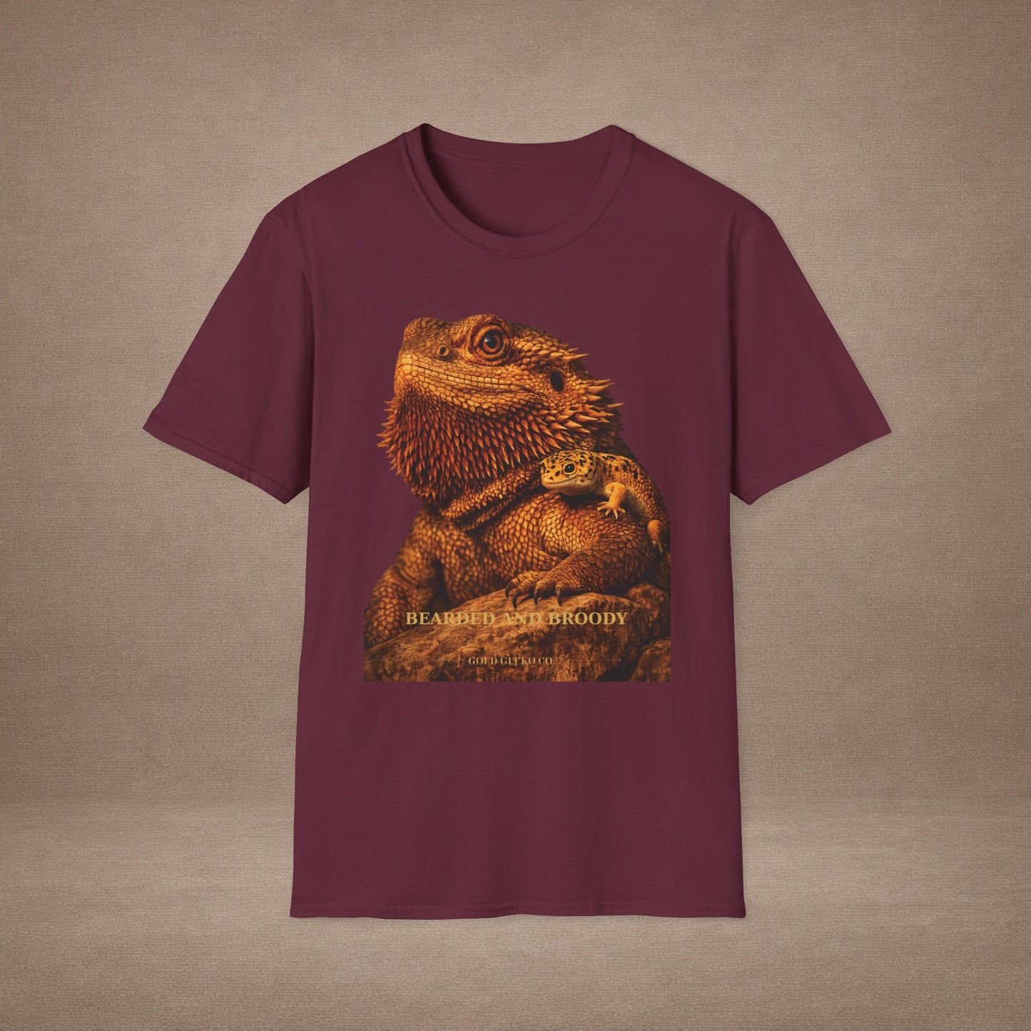 Bearded Dragon — Bearded And Broody — photoreal reptile portraits — the ultimate herp appreciation. Gold Gecko Co. Reptile Roll Call collection.