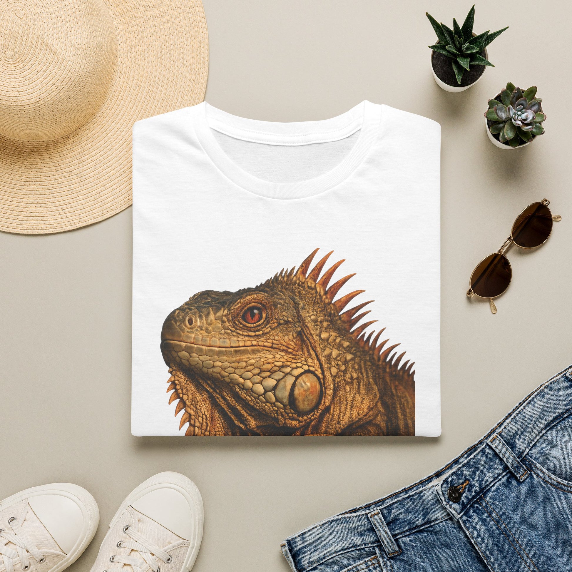Iguana — Spiky Softie — photoreal reptile portraits — the ultimate herp appreciation. Gold Gecko Co. Reptile Roll Call collection.