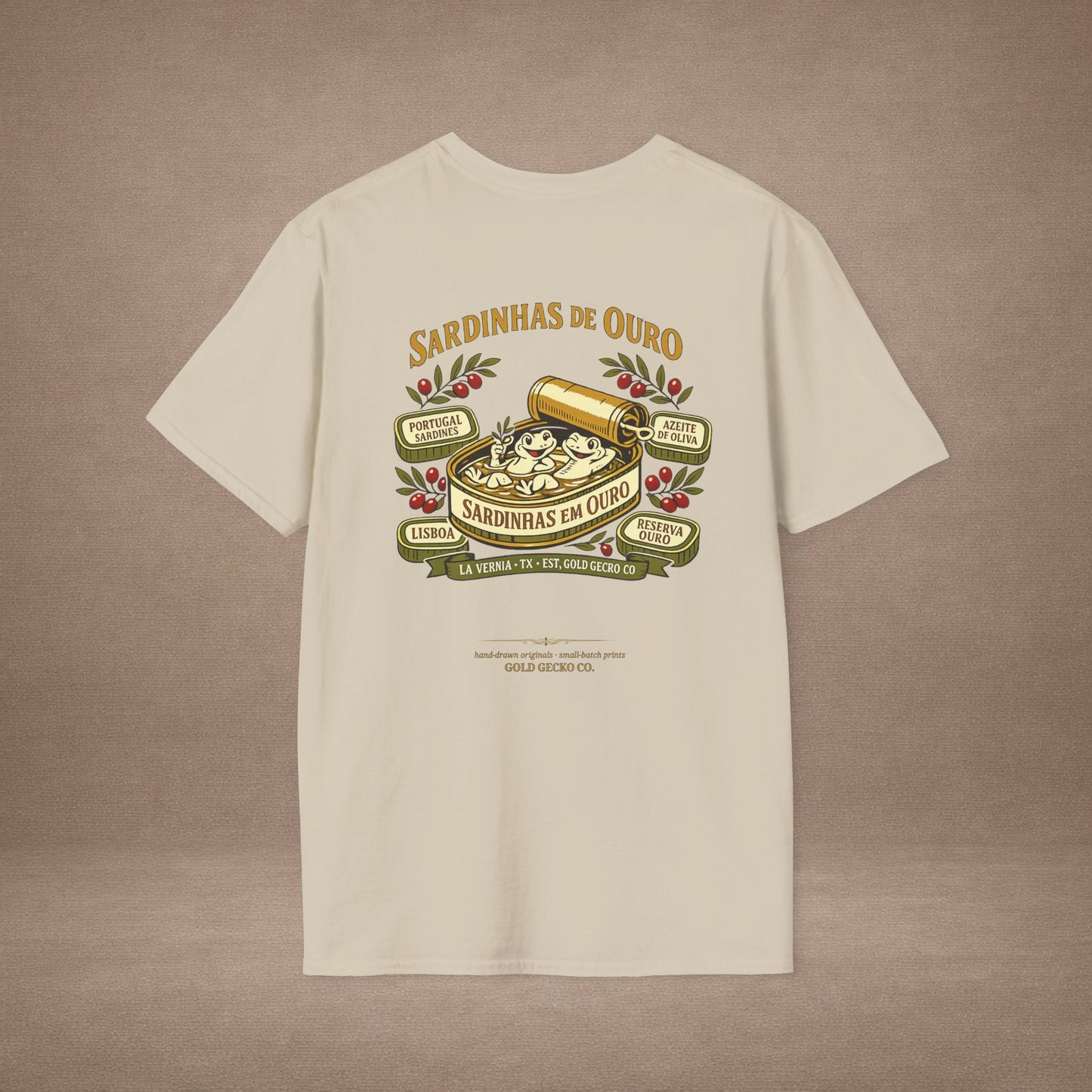 Sardinhas de Ouro Portuguese fish market graphic t-shirt — Gold Gecko Co.