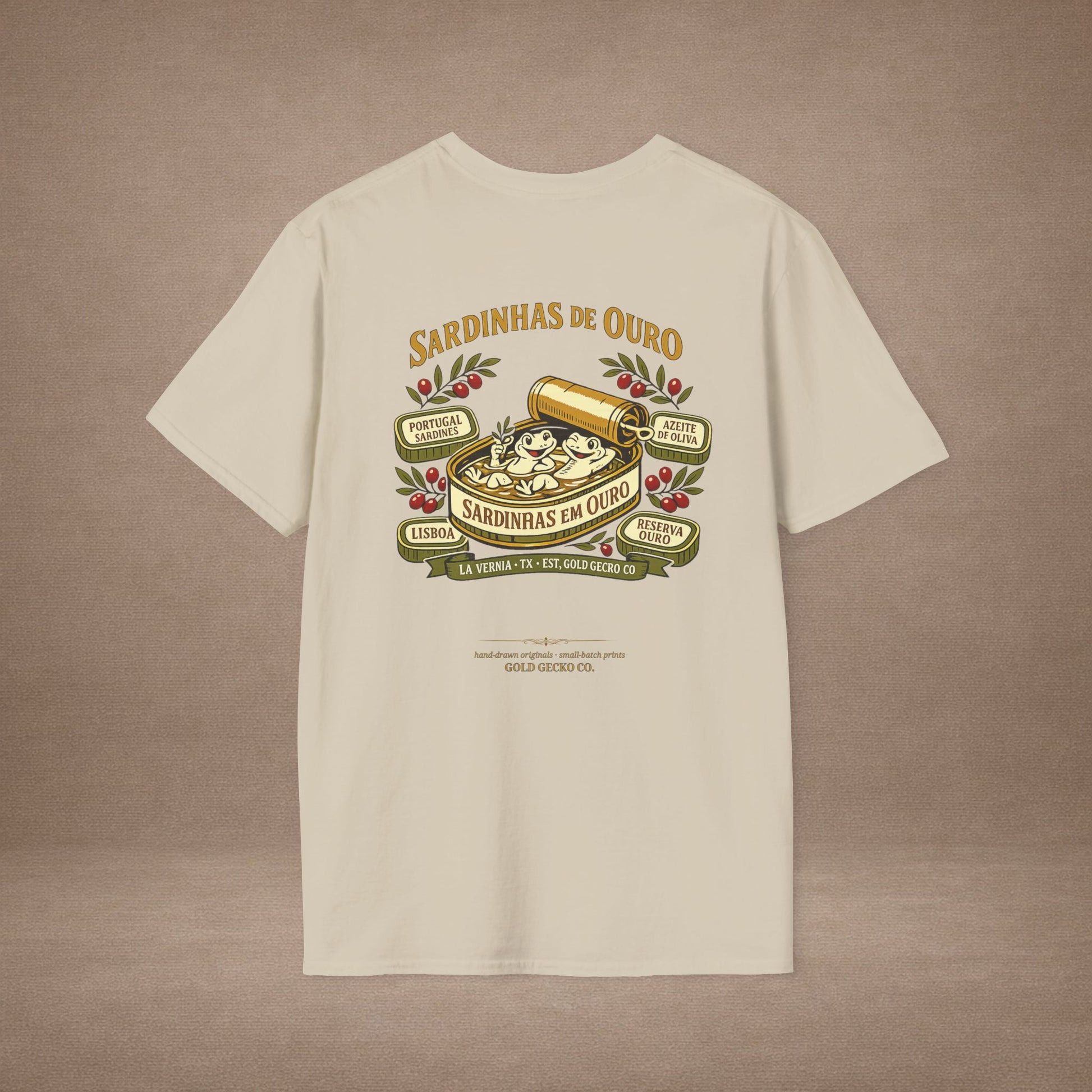 Sardinhas de Ouro Portuguese fish market graphic t-shirt — Gold Gecko Co.