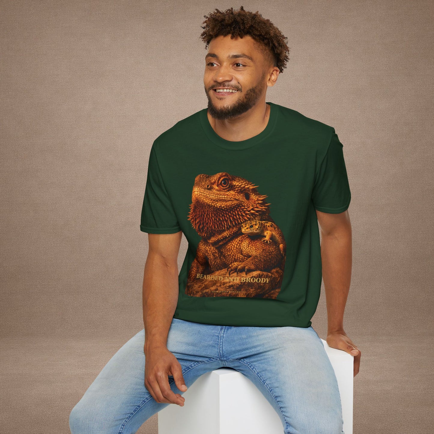 Bearded Dragon — Bearded And Broody — photoreal reptile portraits — the ultimate herp appreciation. Gold Gecko Co. Reptile Roll Call collection.