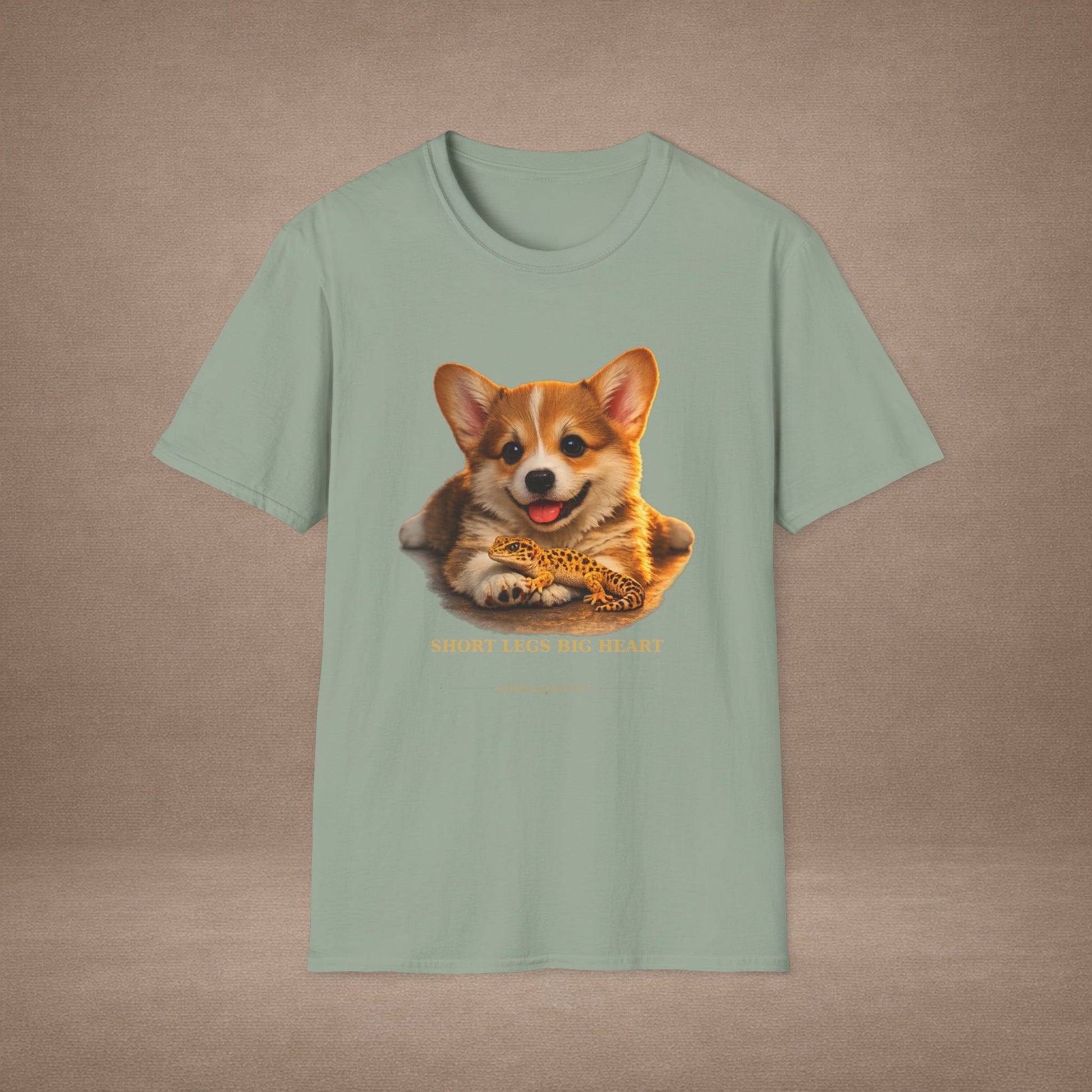Corgi — Short Legs Big Heart — cinematic photoreal portraits of beloved dog breeds paired w. Gold Gecko Co. Puppies & Geckos collection.