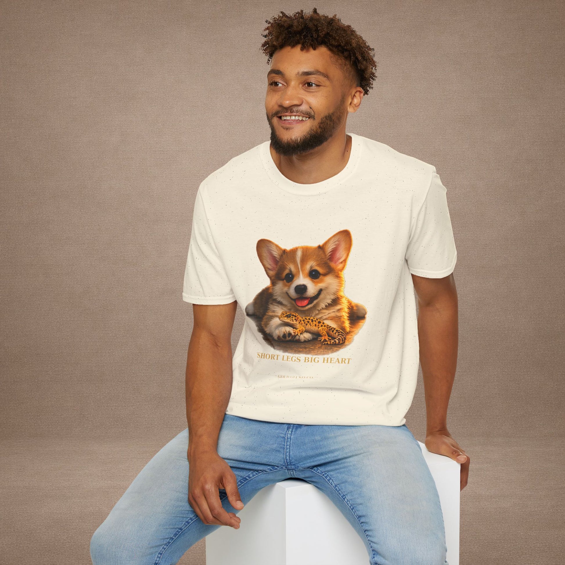 Corgi — Short Legs Big Heart — cinematic photoreal portraits of beloved dog breeds paired w. Gold Gecko Co. Puppies & Geckos collection.