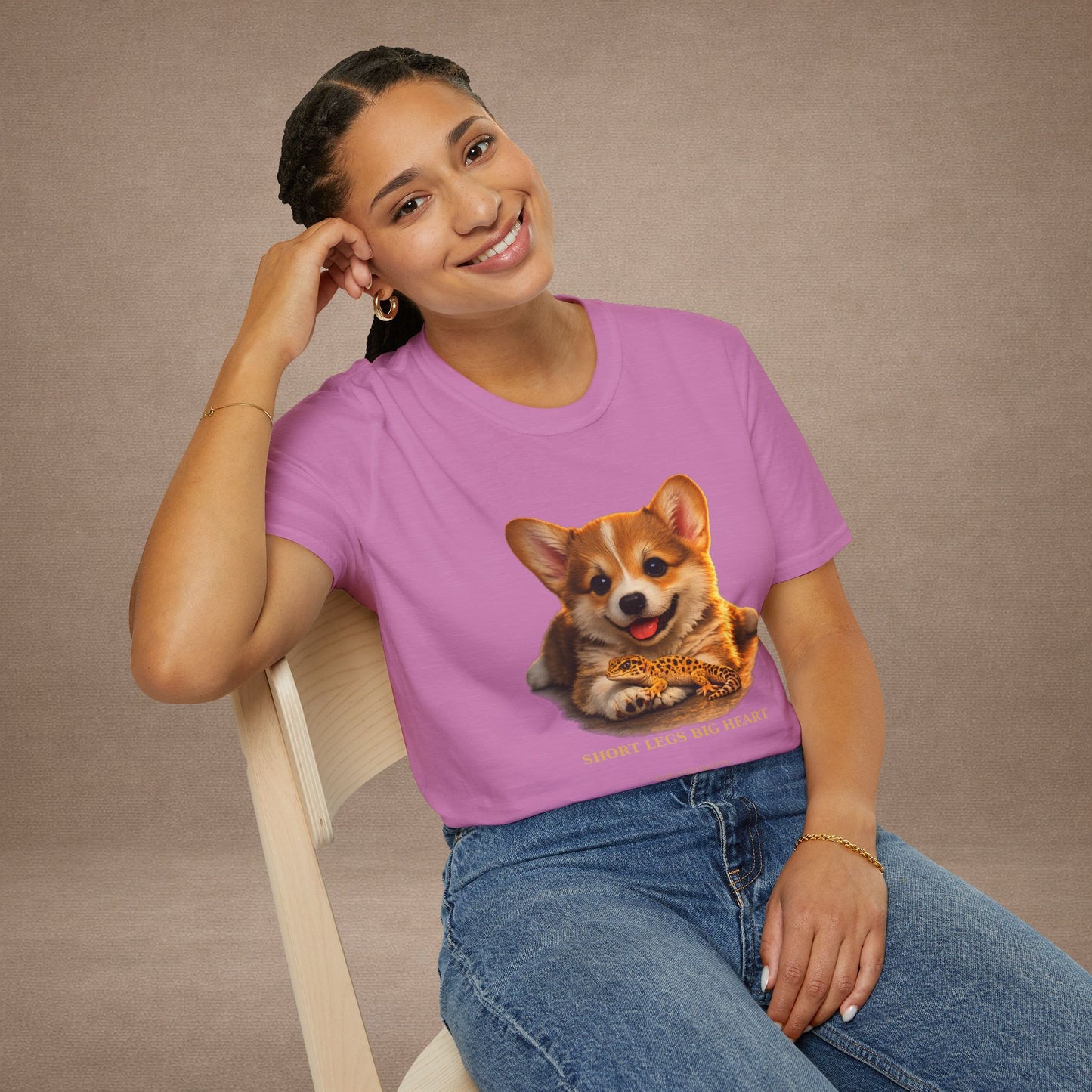 Corgi — Short Legs Big Heart — cinematic photoreal portraits of beloved dog breeds paired w. Gold Gecko Co. Puppies & Geckos collection.