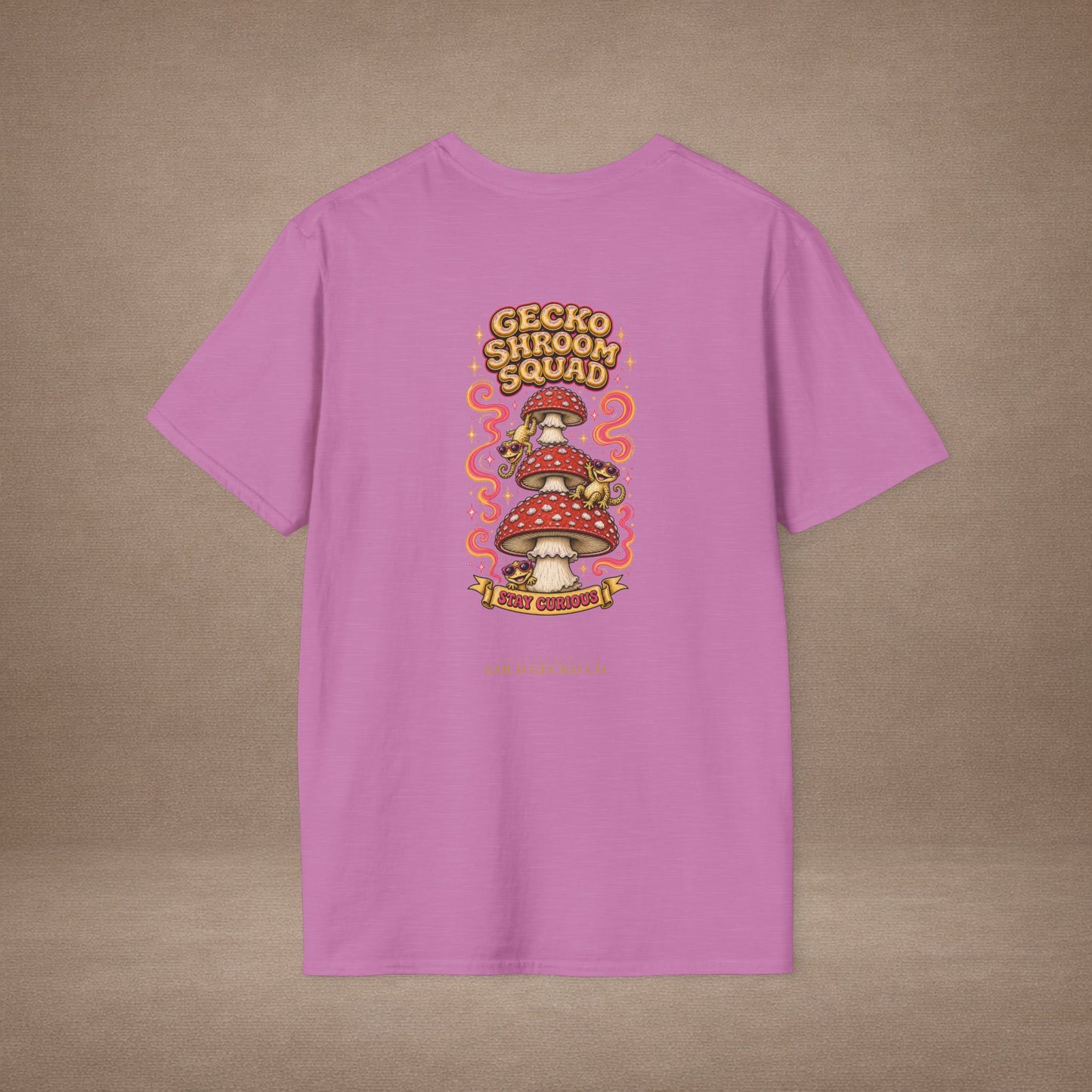 Shroomin' Around cottagecore mushroom & gecko t-shirt — Gold Gecko Co.