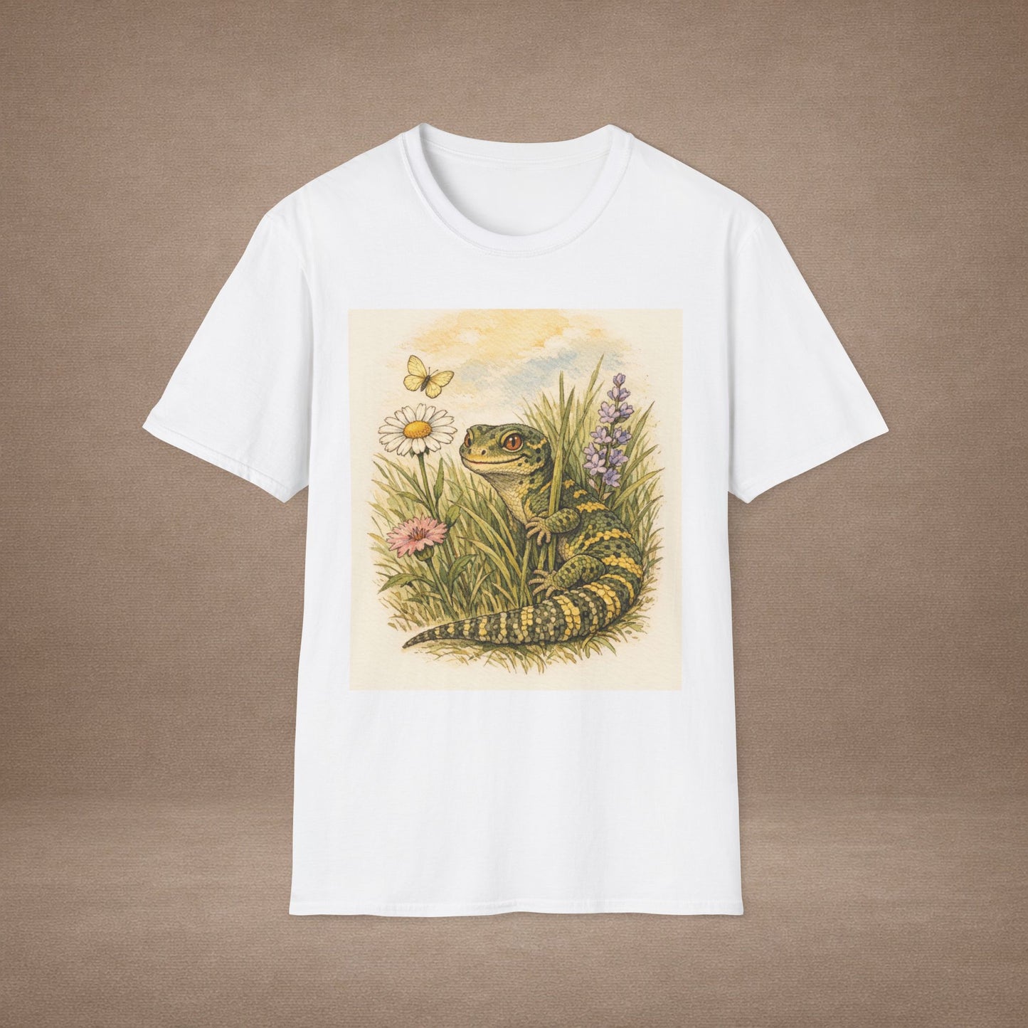 Field of Wildflowers cottagecore gecko t-shirt · Garden Gecko · Gold Gecko Co.