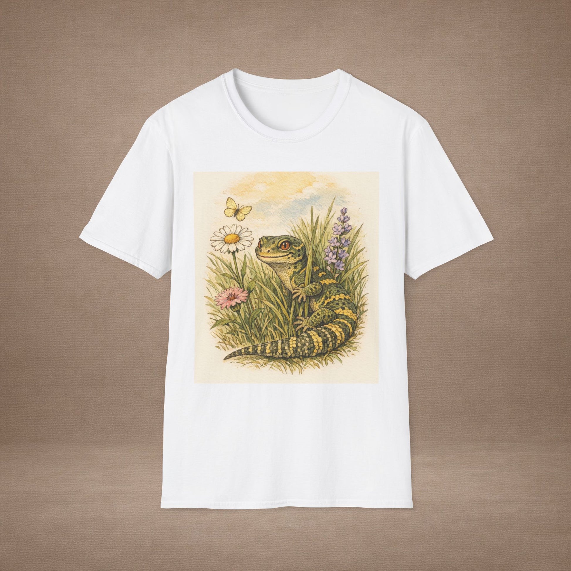Field of Wildflowers cottagecore gecko t-shirt · Garden Gecko · Gold Gecko Co.