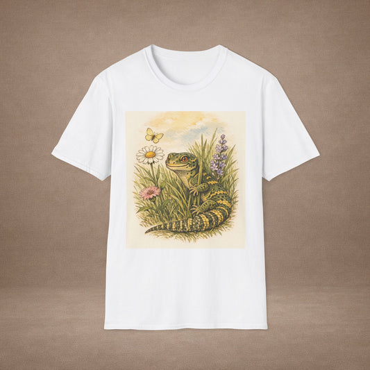 Field of Wildflowers cottagecore gecko t-shirt · Garden Gecko · Gold Gecko Co.