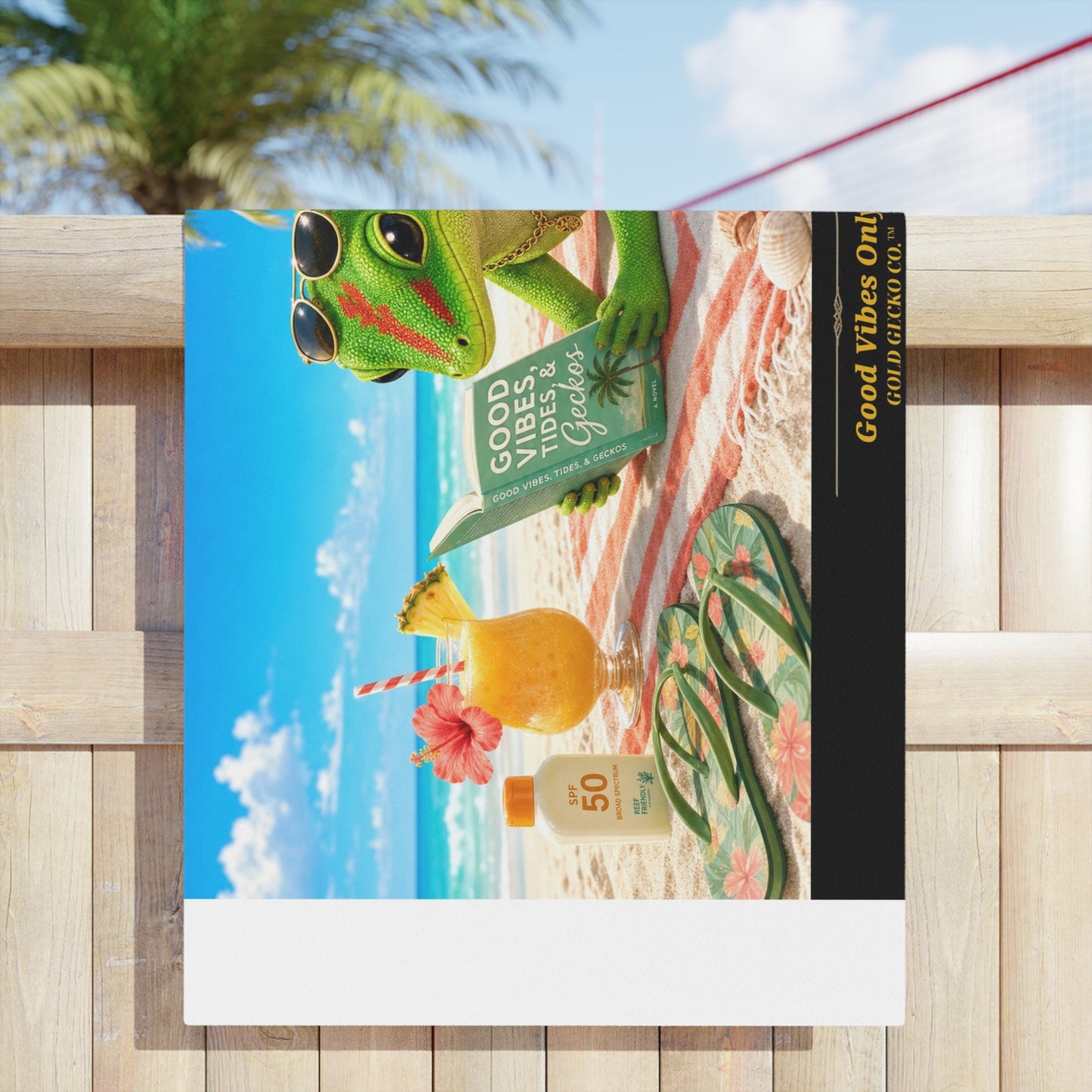 Col2001-3-V1-BT-PrimaPrint-GoodVibesOnly-BeachReading-DayGecko-Illustrated-GoldGeckoCo