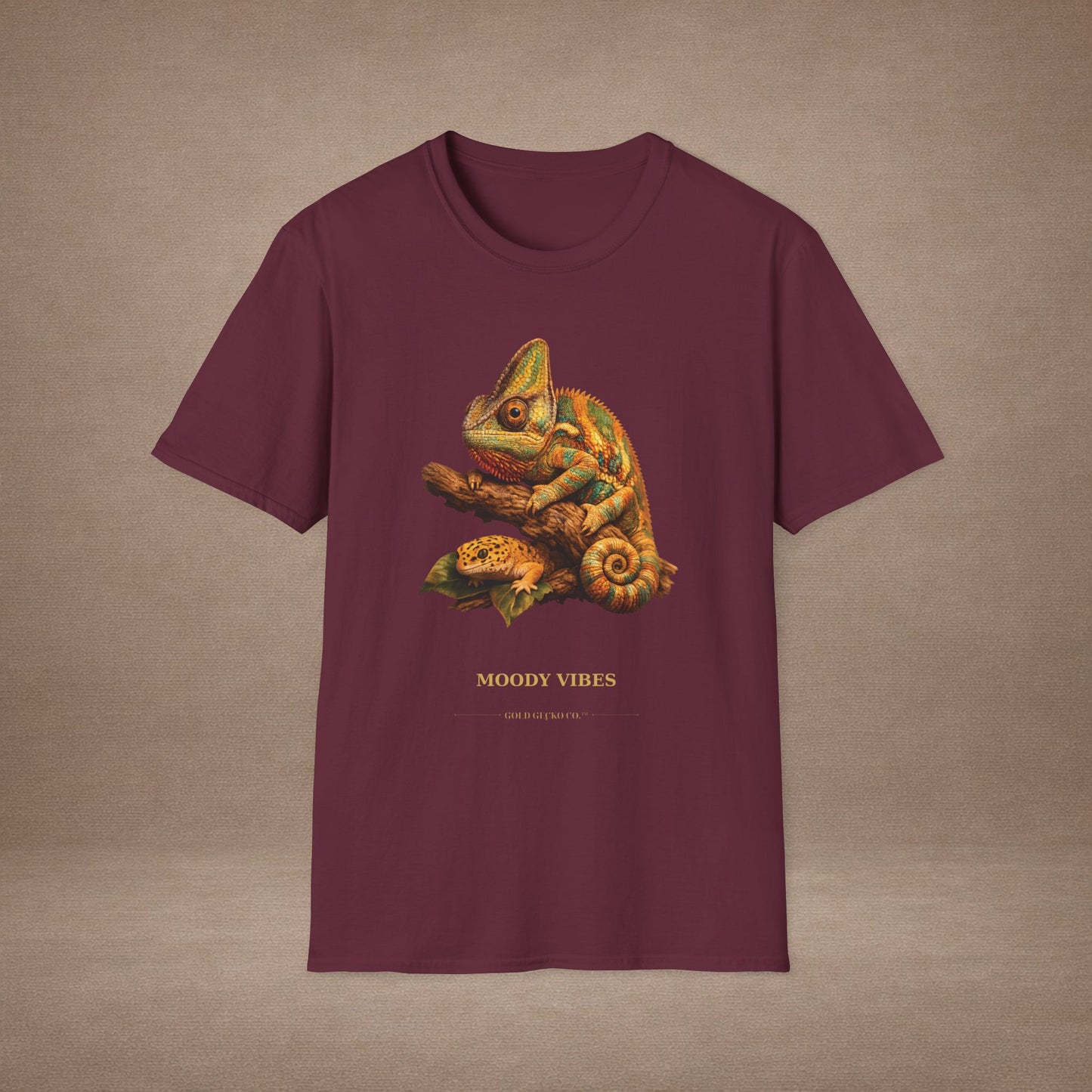 Chameleon — Moody Vibes — photoreal reptile portraits — the ultimate herp appreciation. Gold Gecko Co. Reptile Roll Call collection.