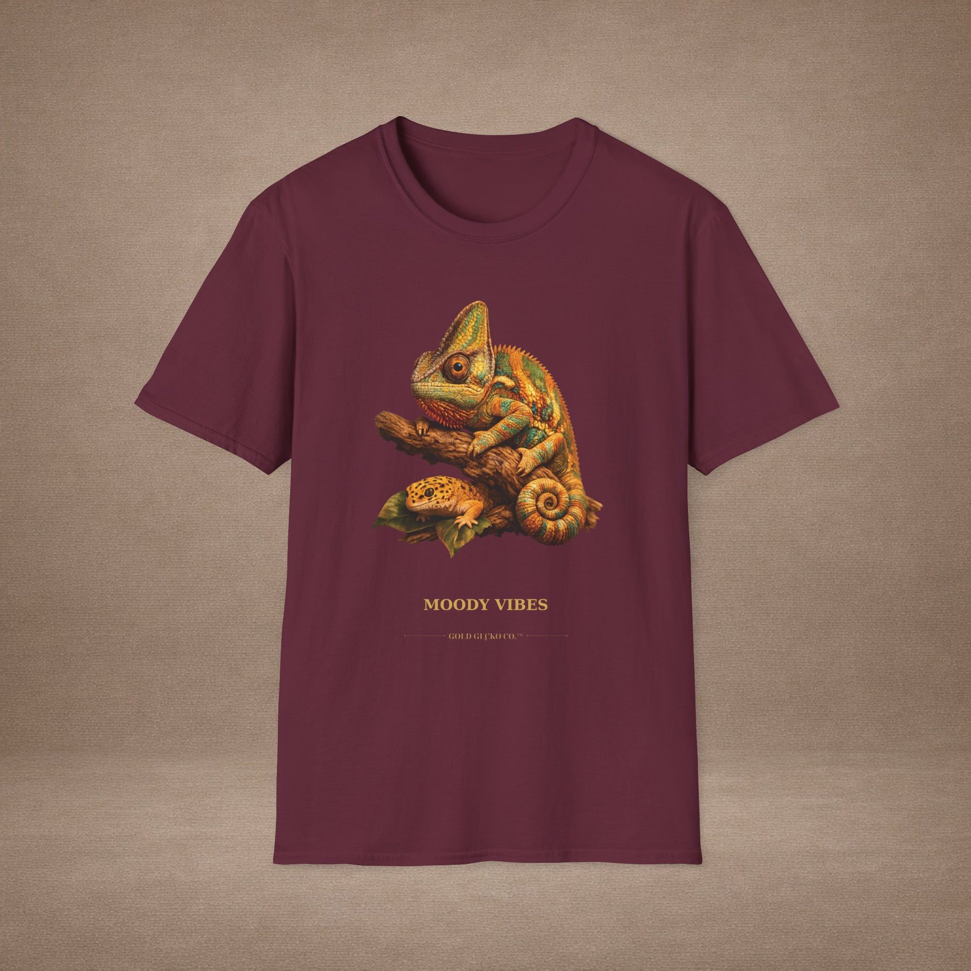 Chameleon — Moody Vibes — photoreal reptile portraits — the ultimate herp appreciation. Gold Gecko Co. Reptile Roll Call collection.