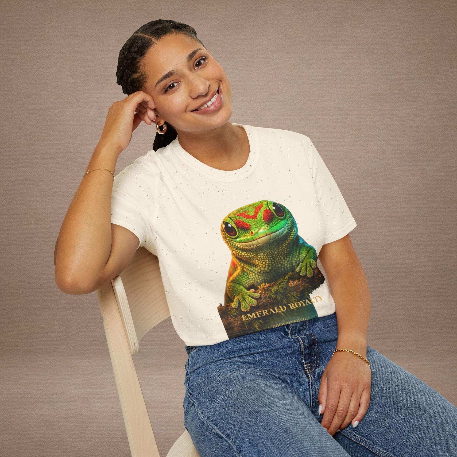 Day Gecko — Emerald Royalty — photoreal reptile portraits — the ultimate herp appreciation. Gold Gecko Co. Reptile Roll Call collection.