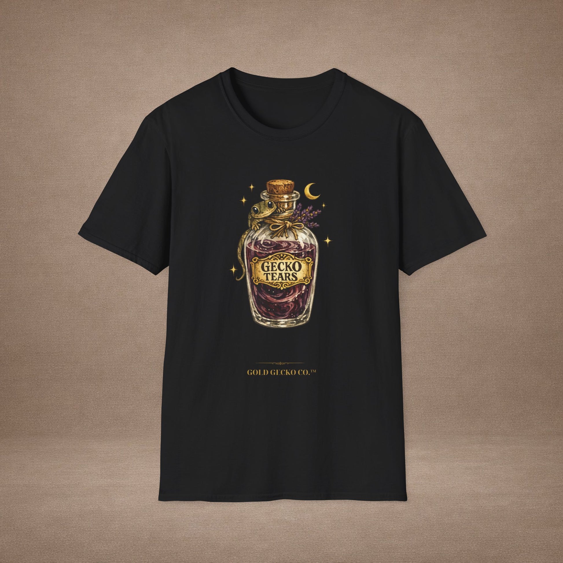 Gecko Tears apothecary witchy t-shirt · Moon Phase Coven · Gold Gecko Co.