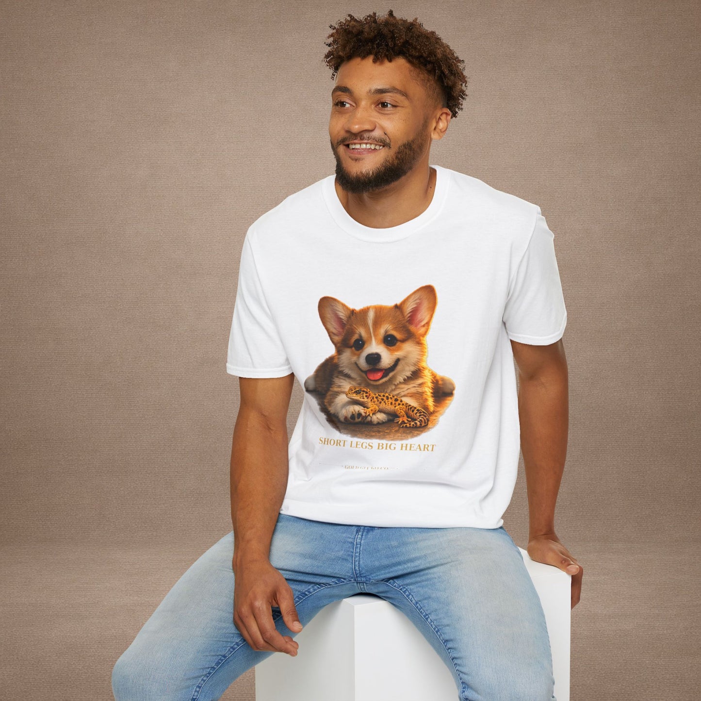 Corgi — Short Legs Big Heart — cinematic photoreal portraits of beloved dog breeds paired w. Gold Gecko Co. Puppies & Geckos collection.
