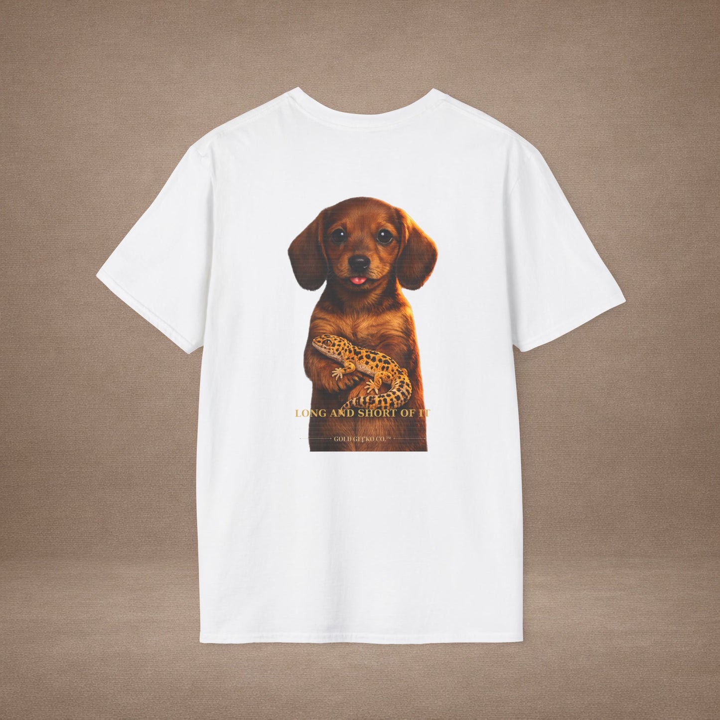 Dachshund — Long And Short Of It — cinematic photoreal portraits of beloved dog breeds paired w. Gold Gecko Co. Puppies & Geckos collection.