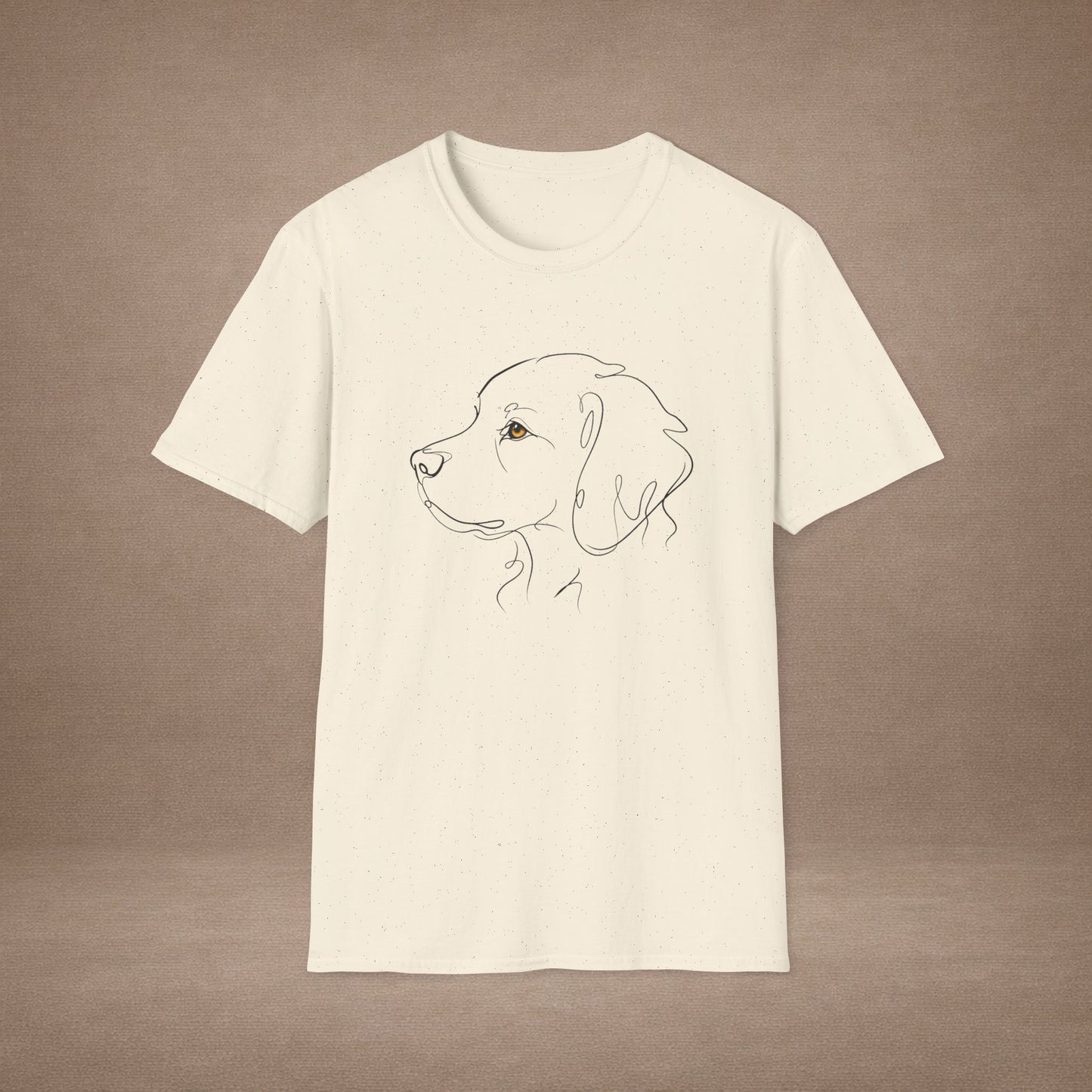 Topaz Golden Retriever single-line art with topaz gold gem eye — Gold Gecko Co. Line & Gold collection (Light)