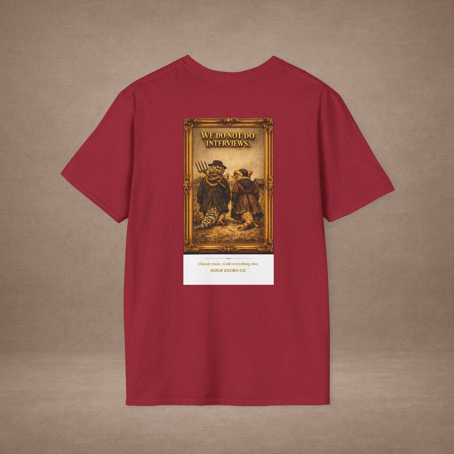 Design #col19-2 American Gothic Gecko — Fine Art Tee