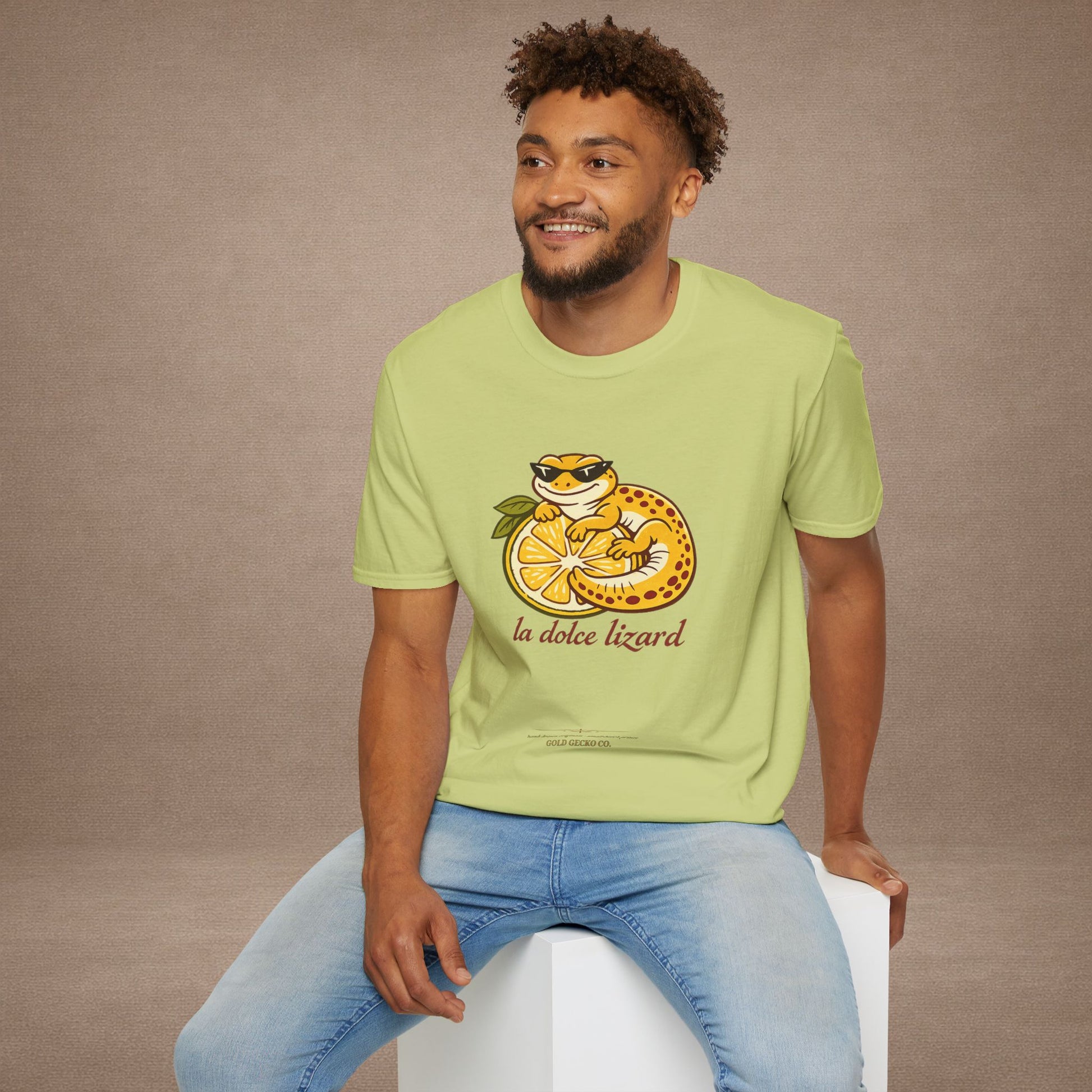 La Dolce Lizard Amalfi lemons Italian graphic t-shirt — Gold Gecko Co.