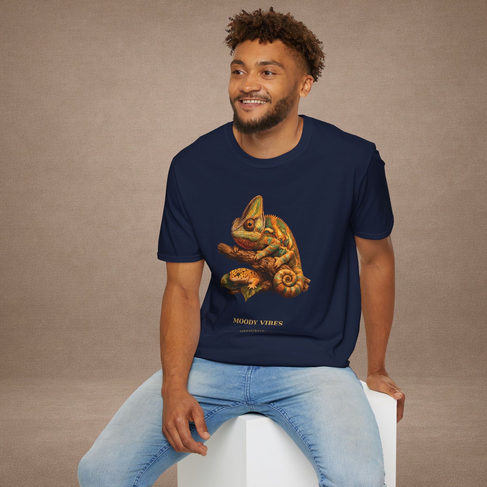 Chameleon — Moody Vibes — photoreal reptile portraits — the ultimate herp appreciation. Gold Gecko Co. Reptile Roll Call collection.