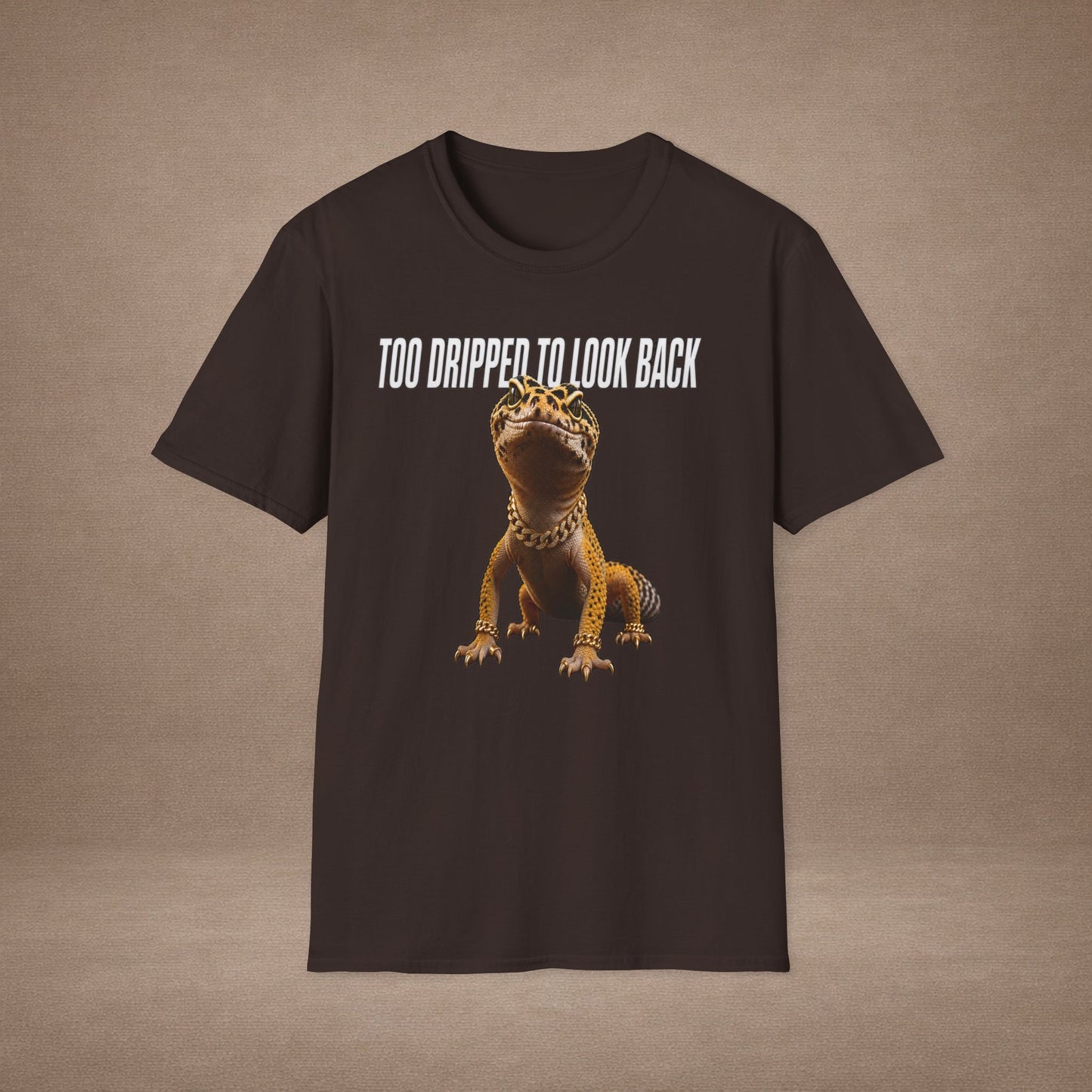 DESIGN #3 Too Dripped To Look Back — Leopard Gecko Tee