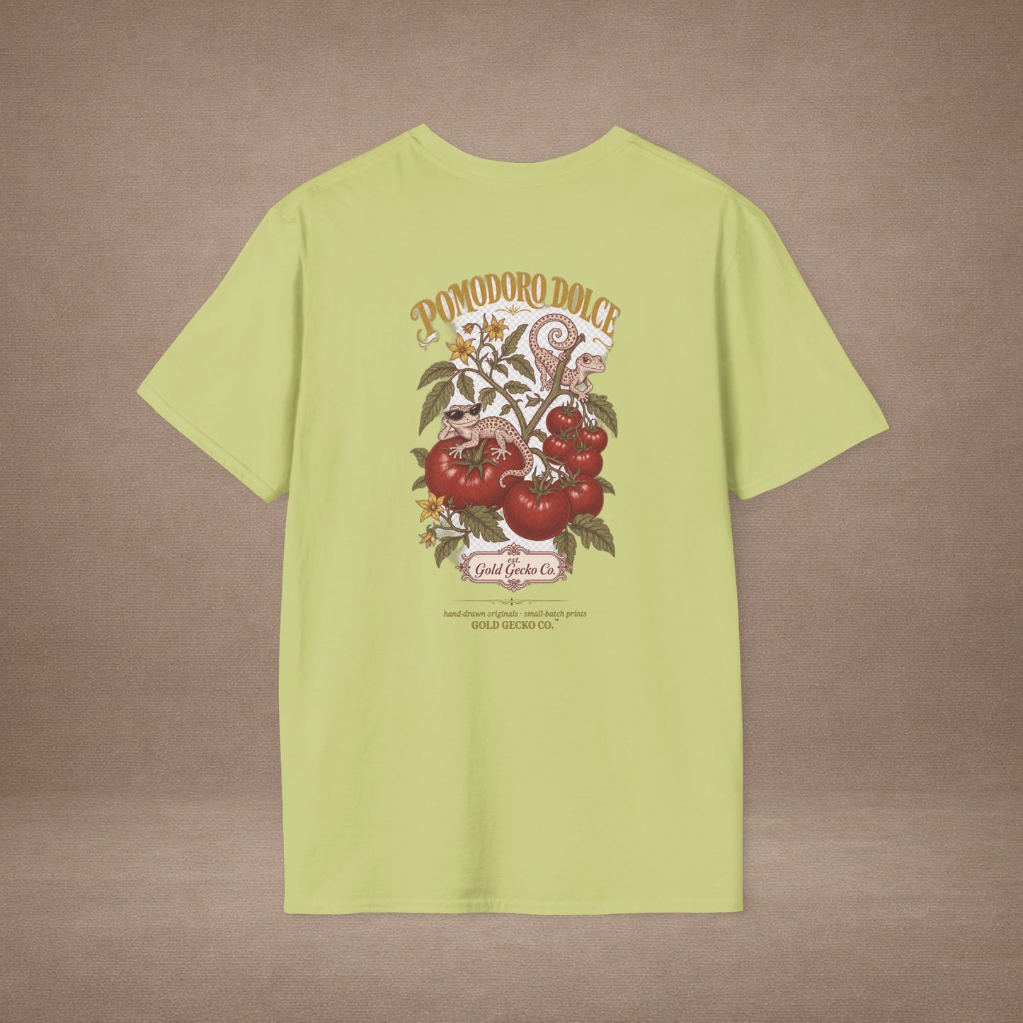 Pomodoro Dolce Italian tomato & basil graphic t-shirt — Gold Gecko Co.