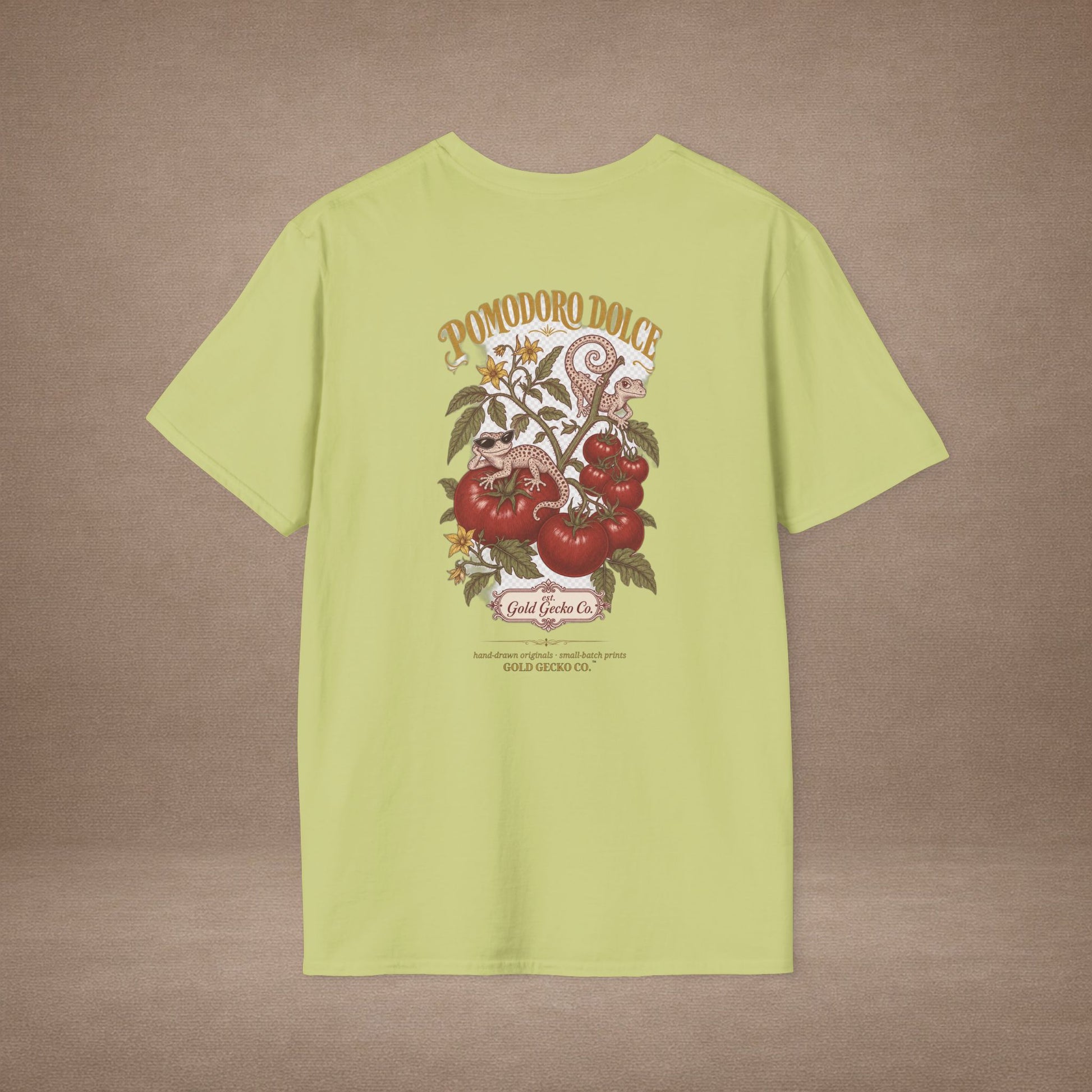 Pomodoro Dolce Italian tomato & basil graphic t-shirt — Gold Gecko Co.