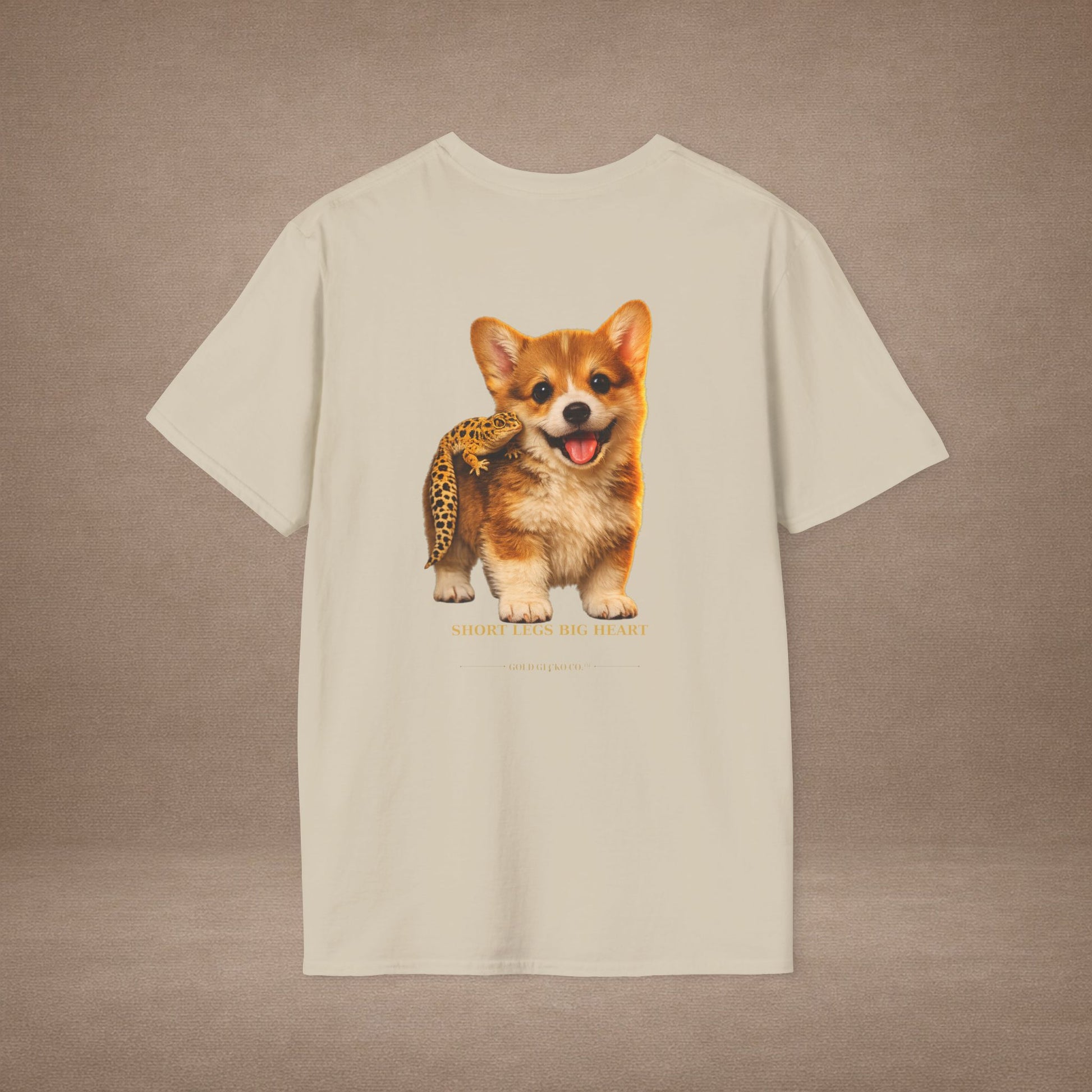 Corgi — Short Legs Big Heart — cinematic photoreal portraits of beloved dog breeds paired w. Gold Gecko Co. Puppies & Geckos collection.