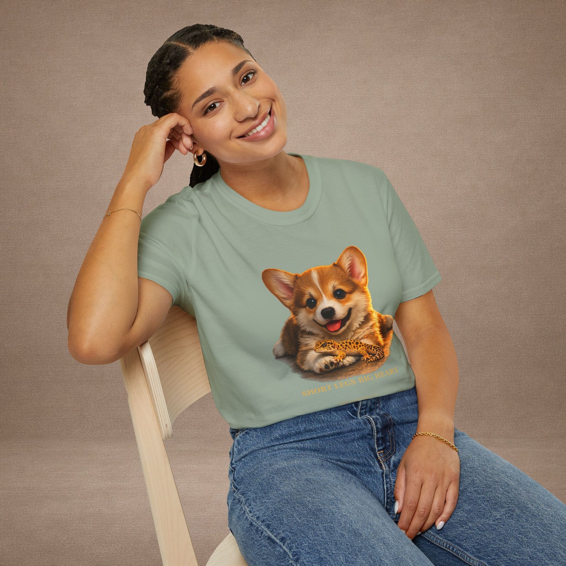 Corgi — Short Legs Big Heart — cinematic photoreal portraits of beloved dog breeds paired w. Gold Gecko Co. Puppies & Geckos collection.