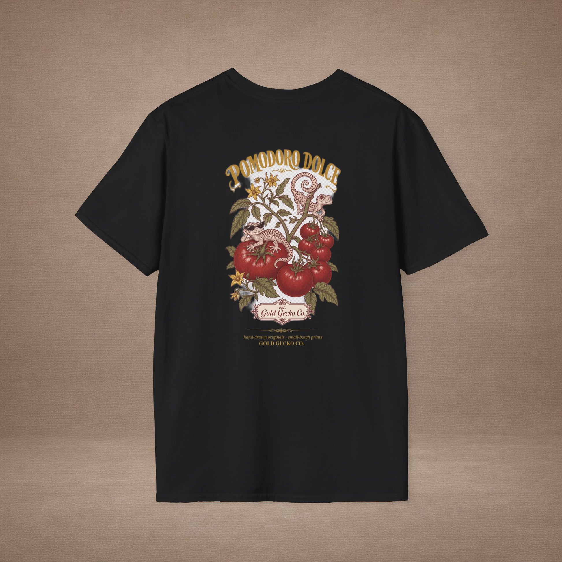 Pomodoro Dolce Italian tomato & basil graphic t-shirt — Gold Gecko Co.