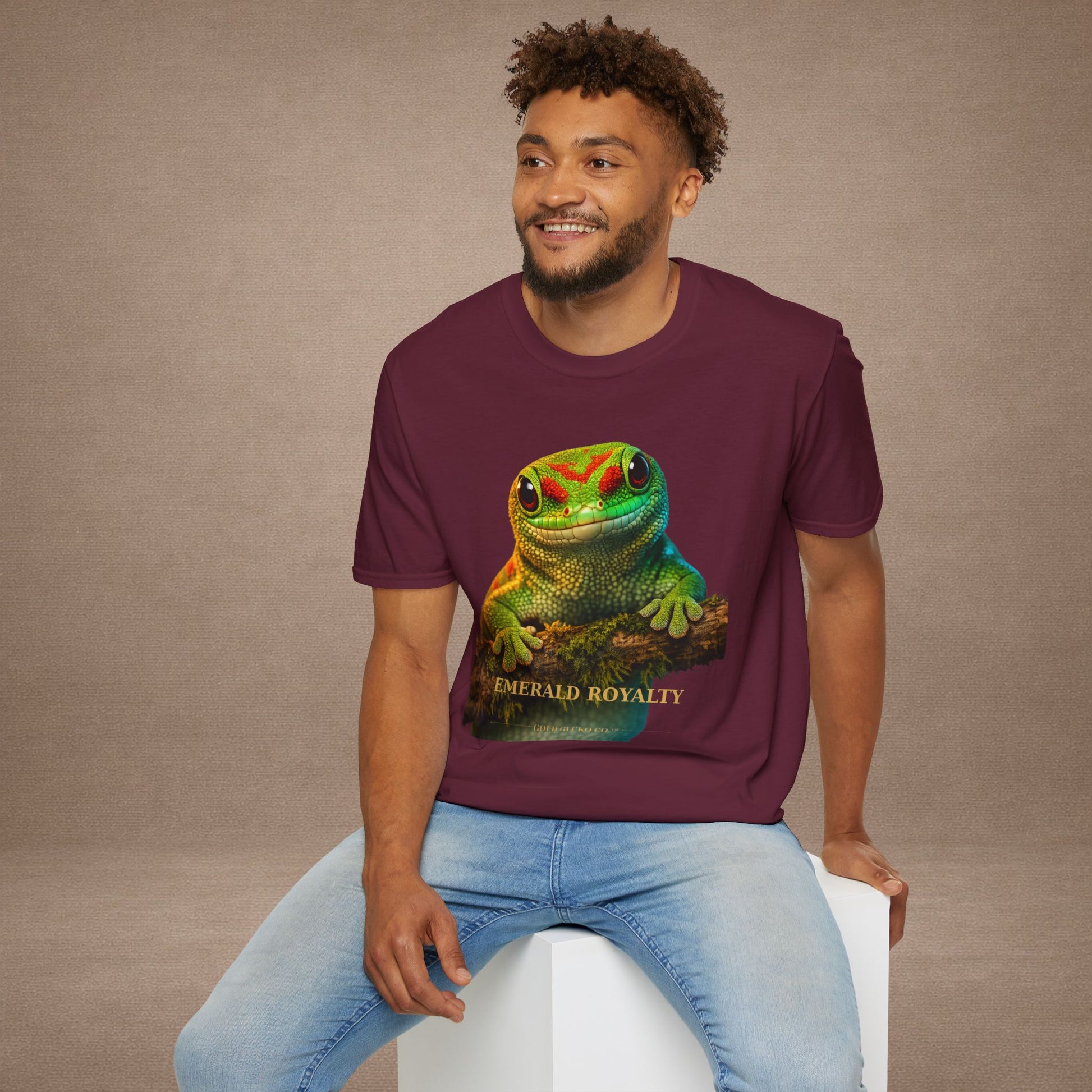 Day Gecko — Emerald Royalty — photoreal reptile portraits — the ultimate herp appreciation. Gold Gecko Co. Reptile Roll Call collection.