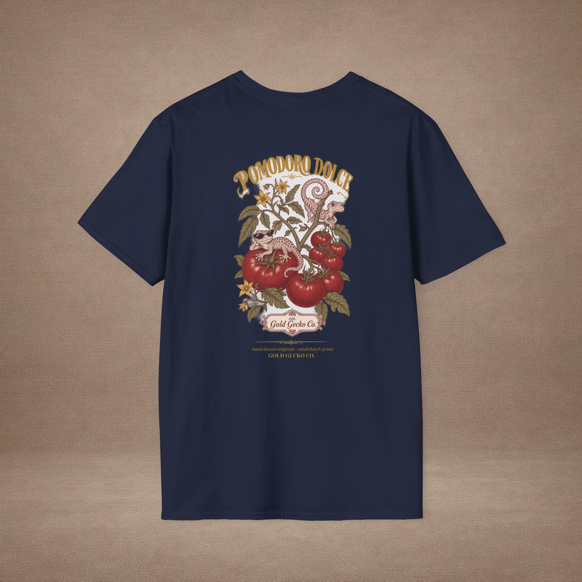Pomodoro Dolce Italian tomato & basil graphic t-shirt — Gold Gecko Co.
