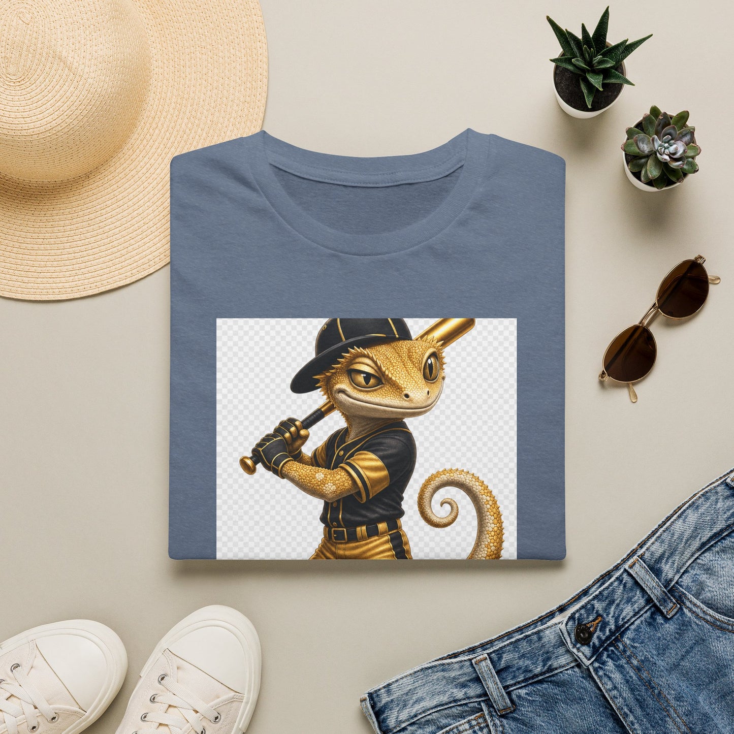 Gold Gecko Co. | Batting .1000 on Drip | Baseball Gecko Tee