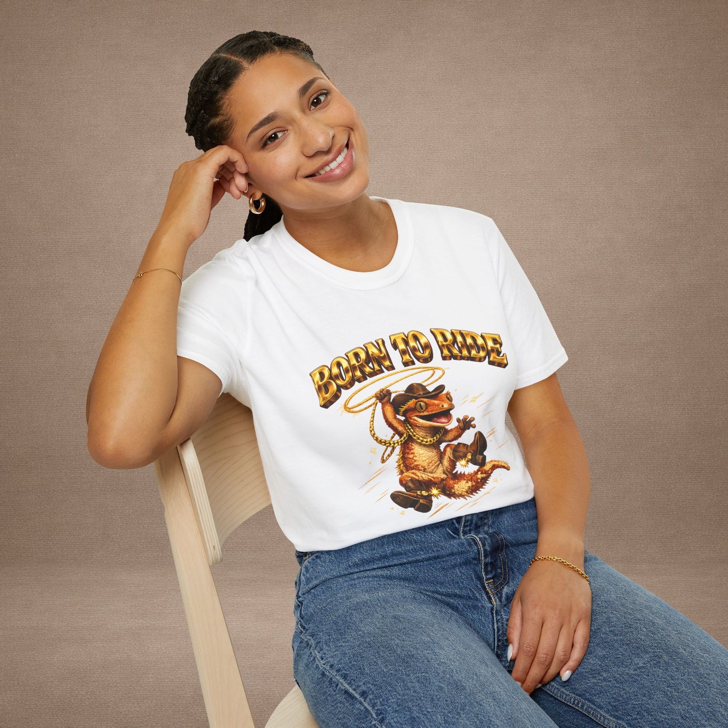 DESIGN #09-35 Born to Ride — Rodeo Gecko Tee (Front & Back)
