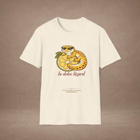 La Dolce Lizard Amalfi lemons Italian graphic t-shirt — Gold Gecko Co.