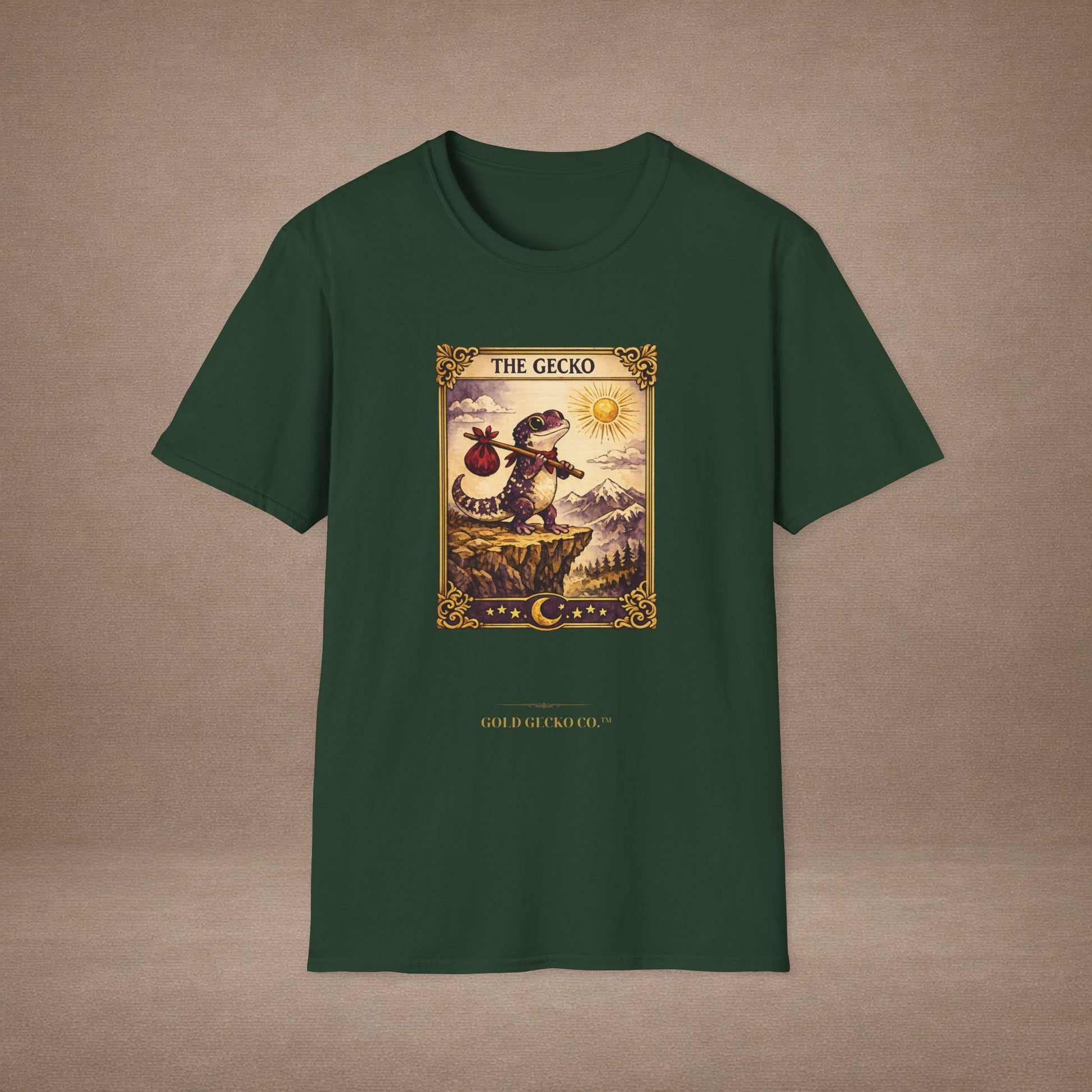 The High Priestess gecko tarot t-shirt · Moon Phase Coven · Gold Gecko Co.