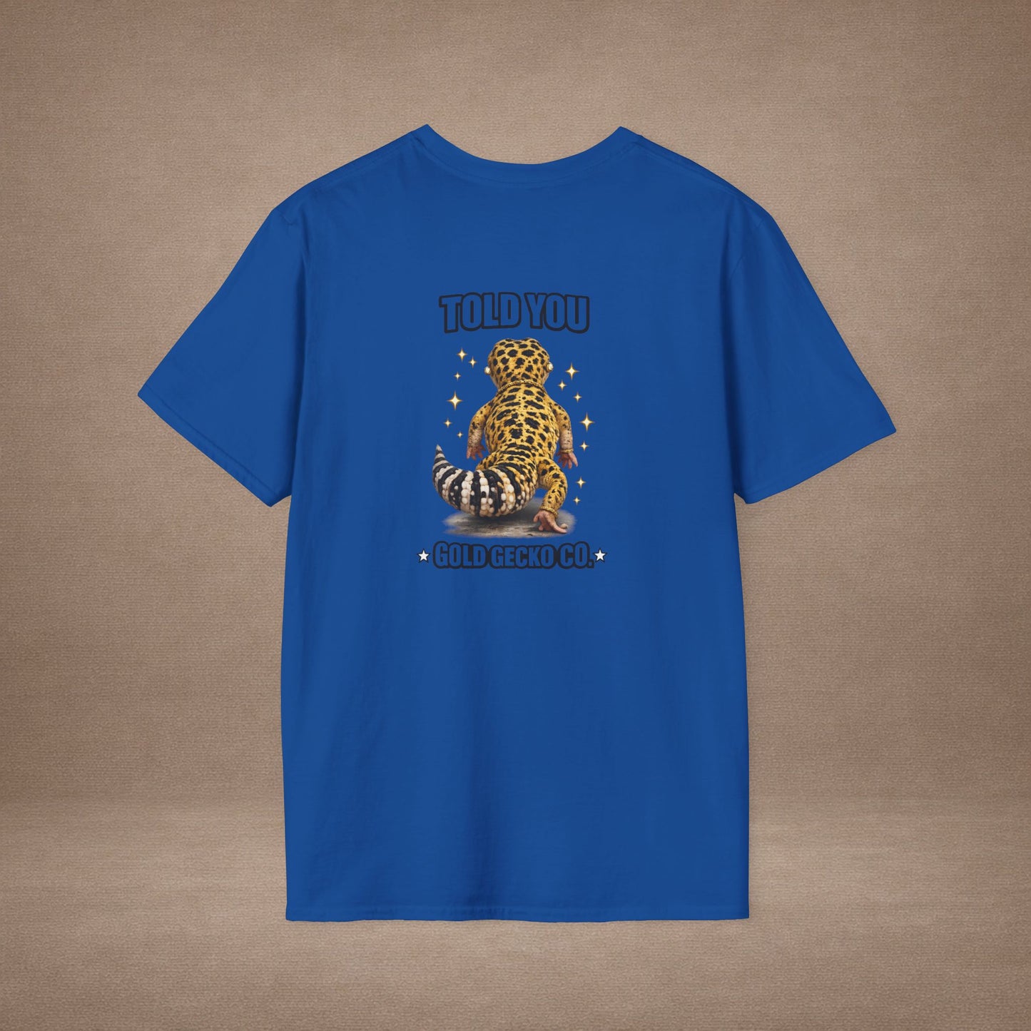 DESIGN #21 Wait For It… — Lounging Leopard Gecko Tee (Front & Back)