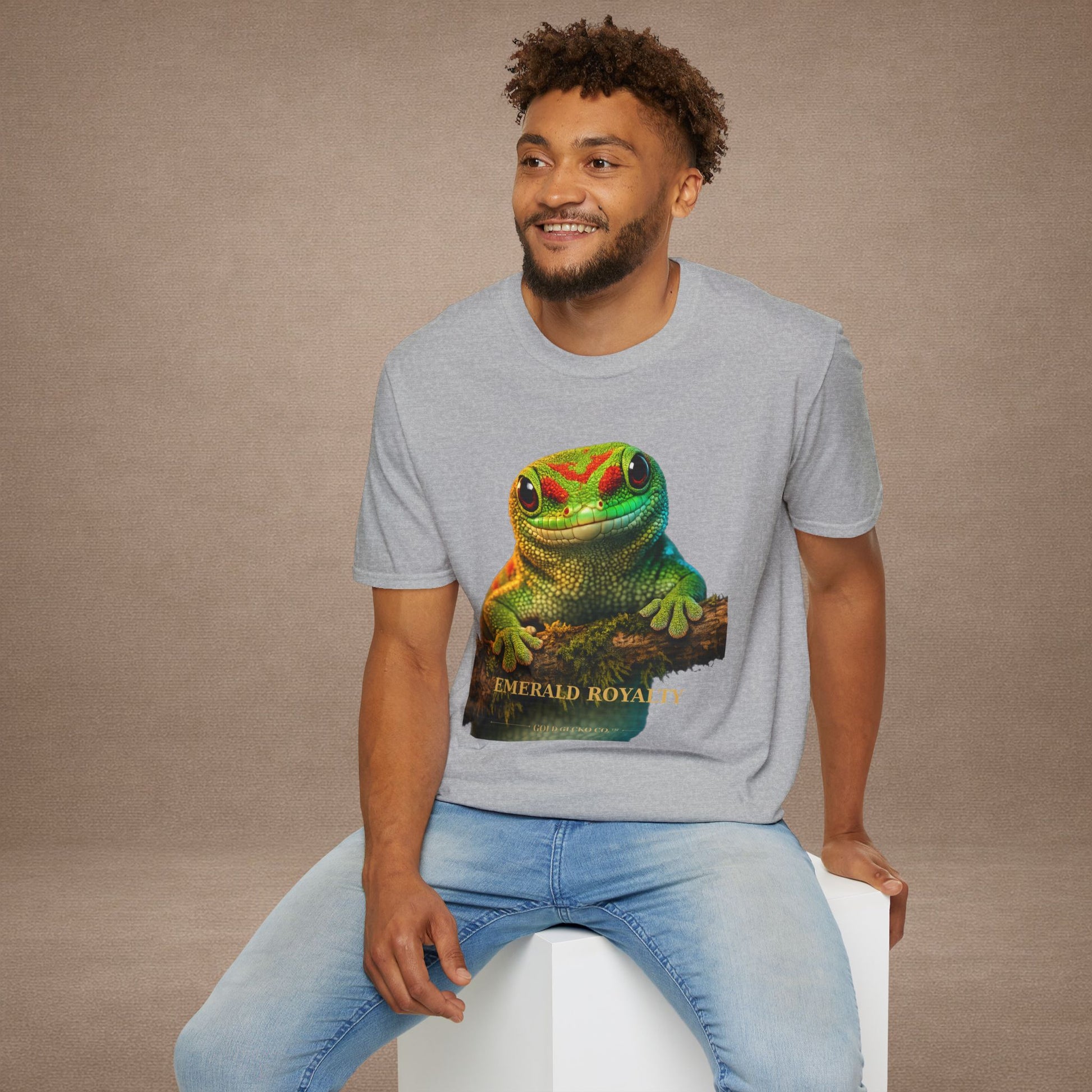 Day Gecko — Emerald Royalty — photoreal reptile portraits — the ultimate herp appreciation. Gold Gecko Co. Reptile Roll Call collection.