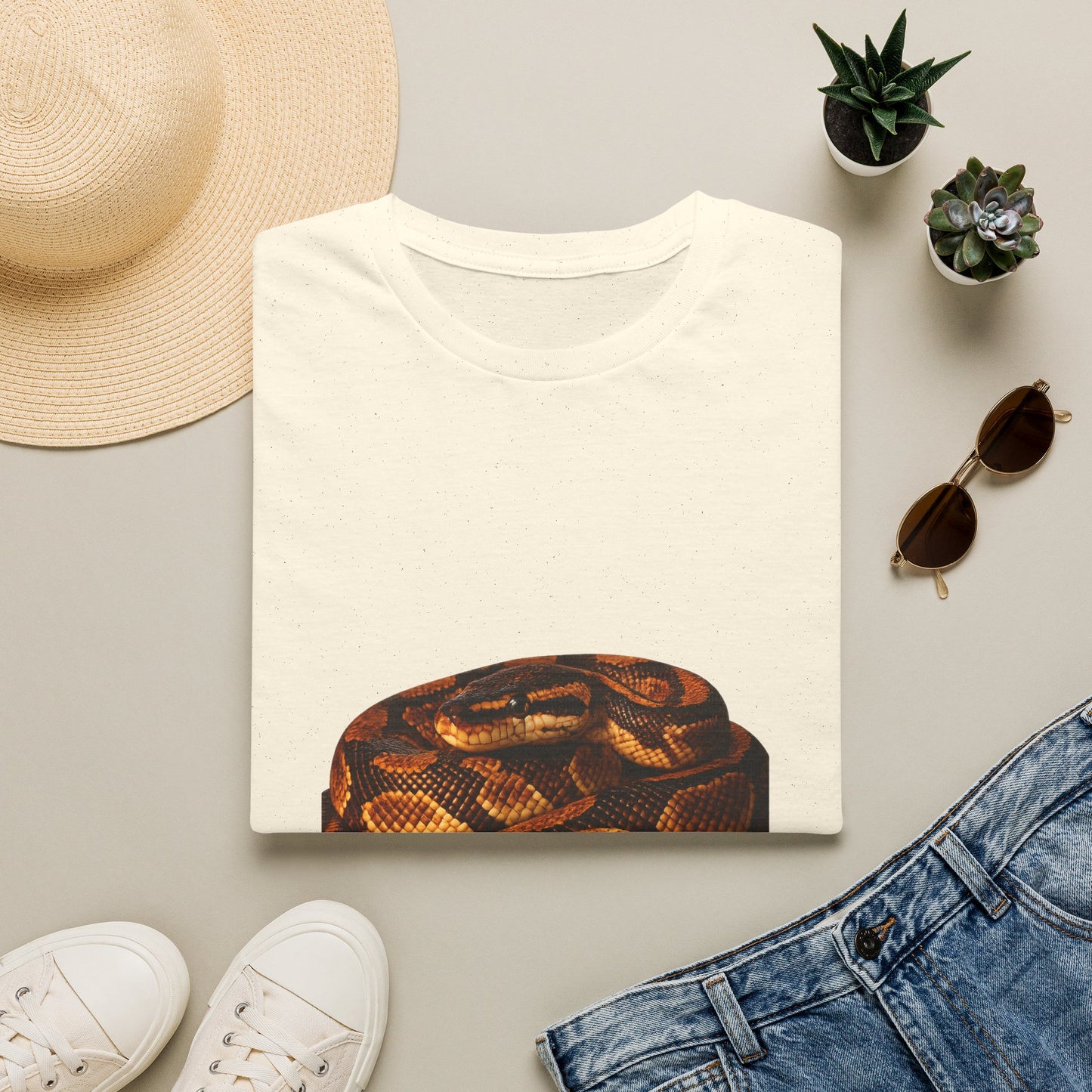 Ball Python — Coiled And Chill — photoreal reptile portraits — the ultimate herp appreciation. Gold Gecko Co. Reptile Roll Call collection.